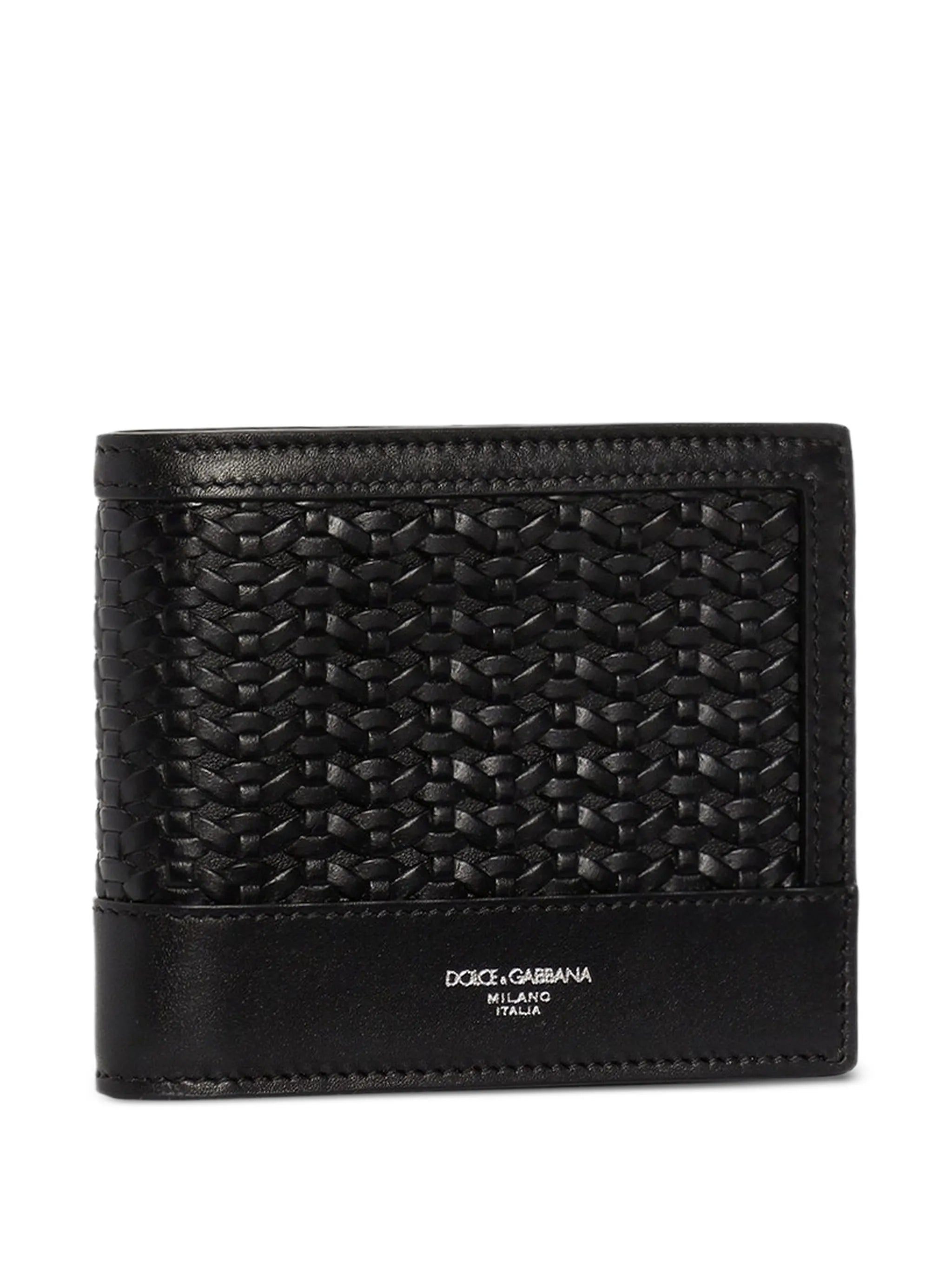 Woven plongé calfskin wallet