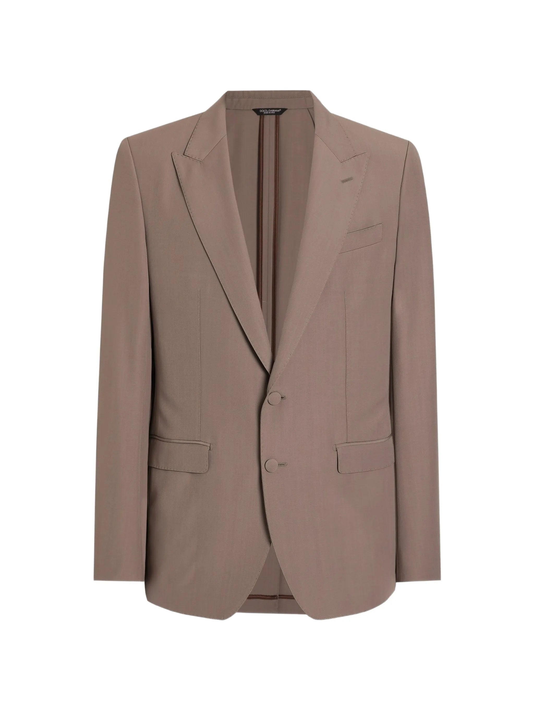 single-breasted wool poplin jacket