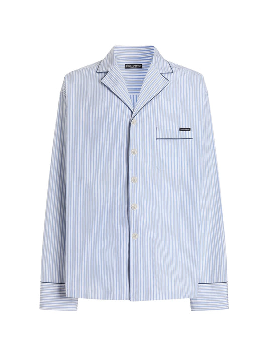 striped piped shirt