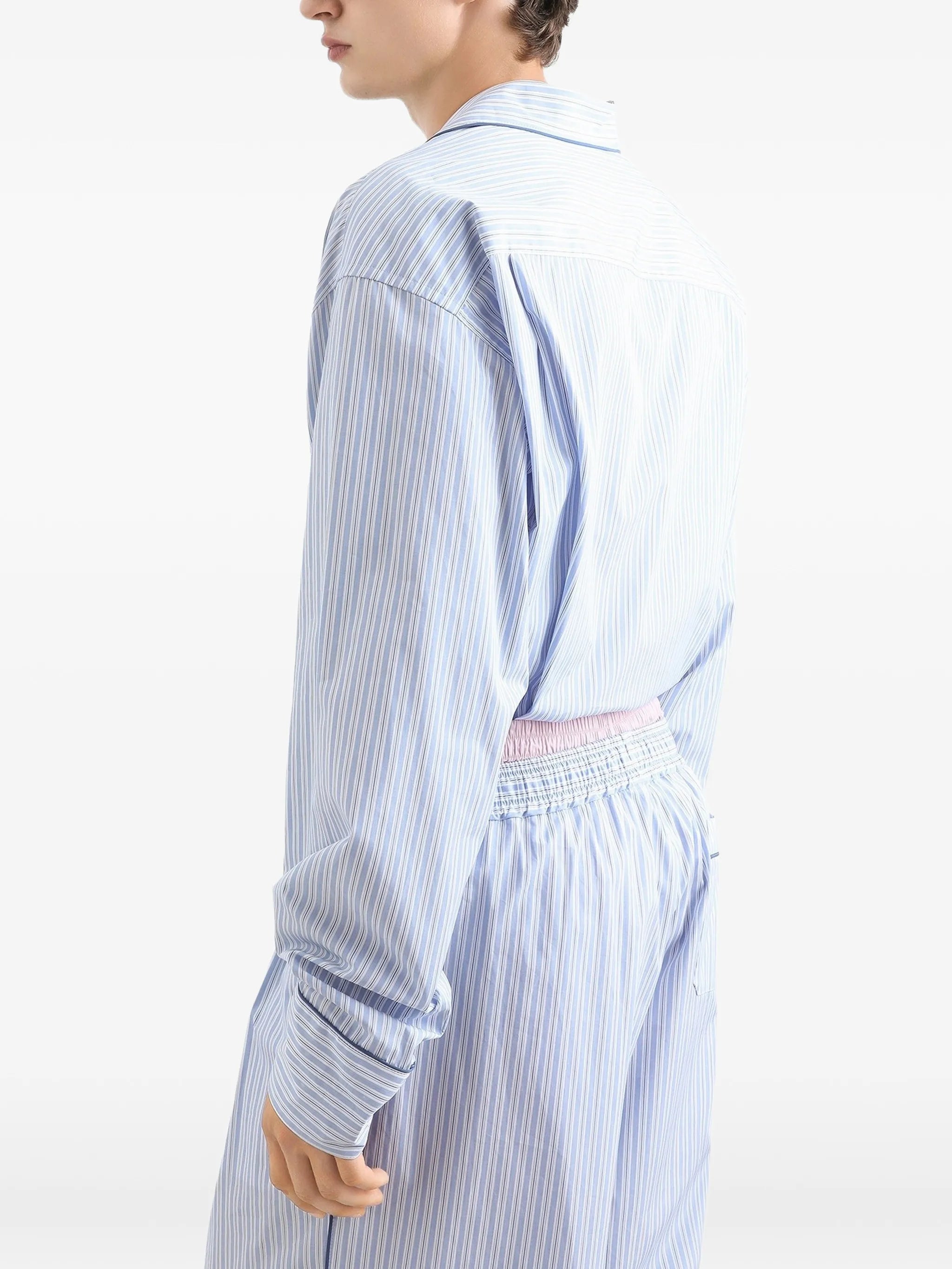 striped piped shirt