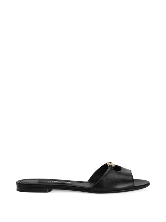silk nappa leather flat slippers
