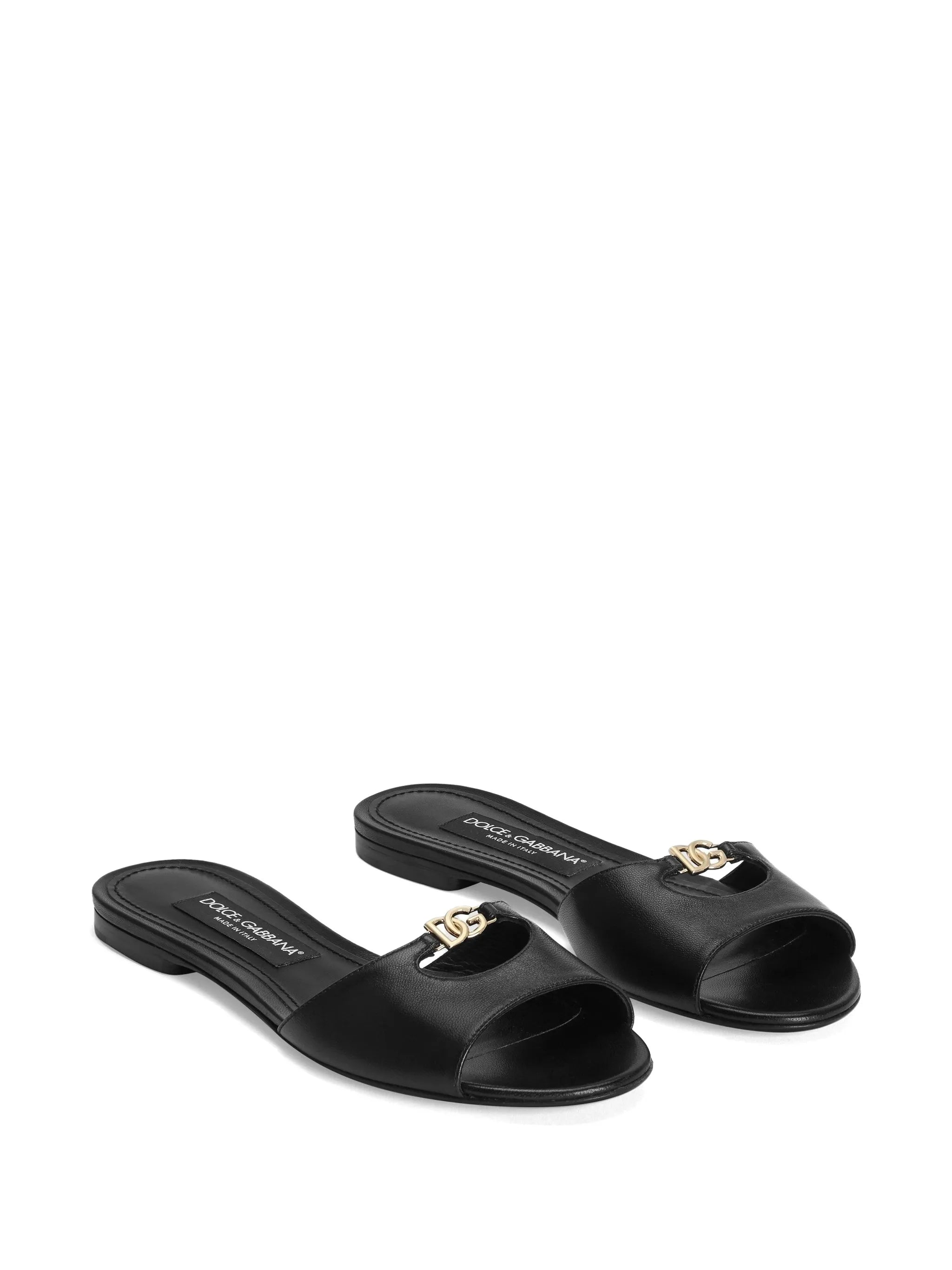 silk nappa leather flat slippers