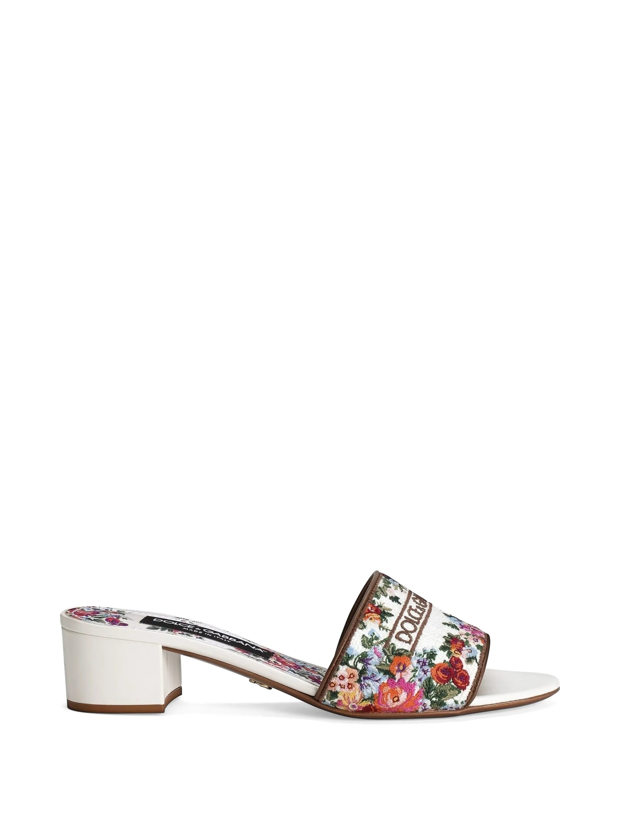 nappa leather mules with embroidery