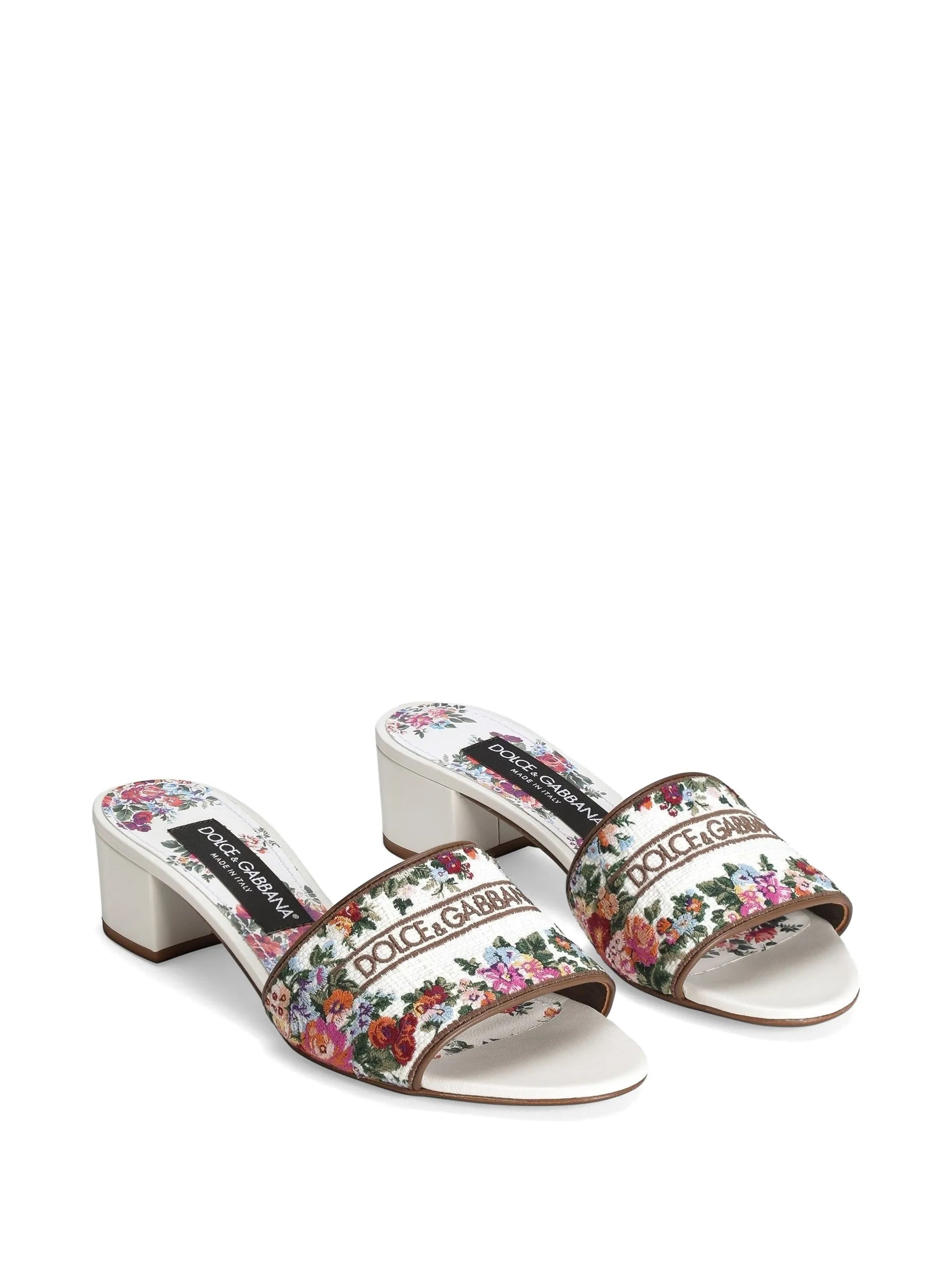 nappa leather mules with embroidery