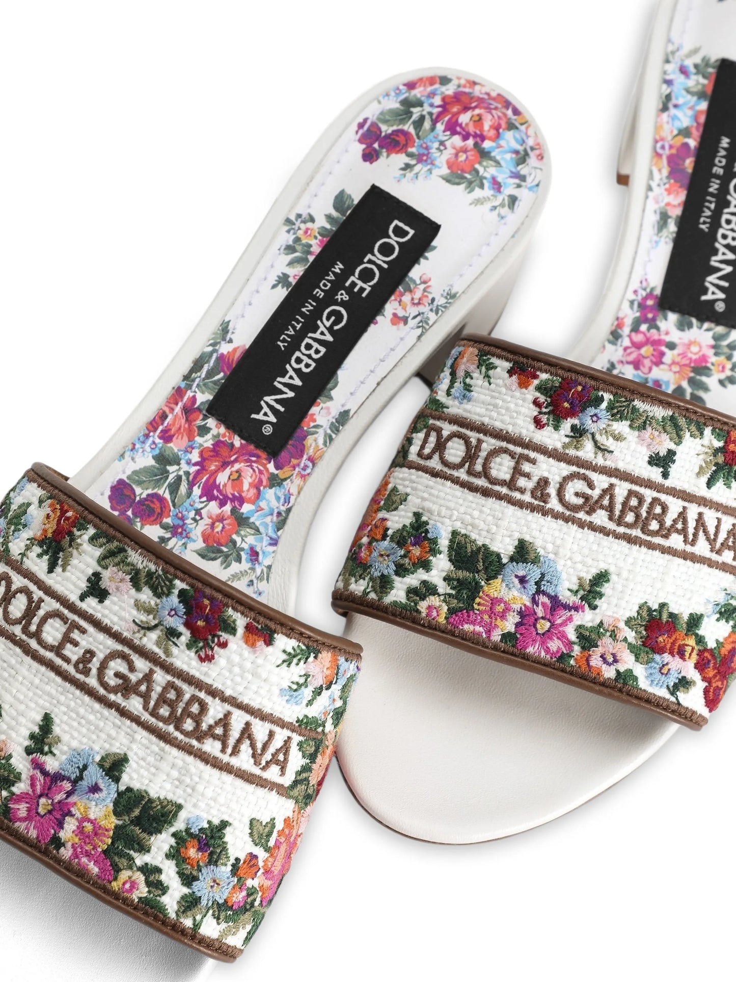 nappa leather mules with embroidery