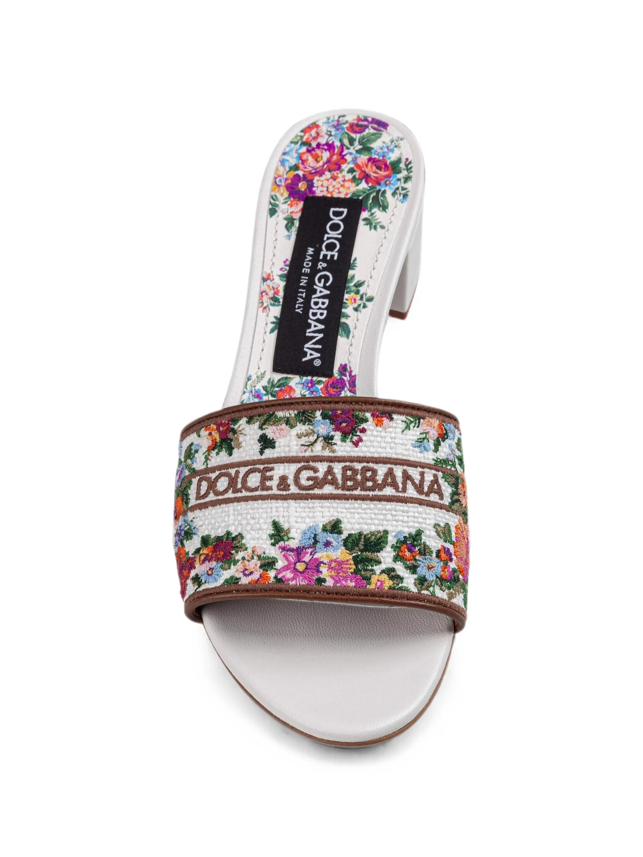 embroided leather mules