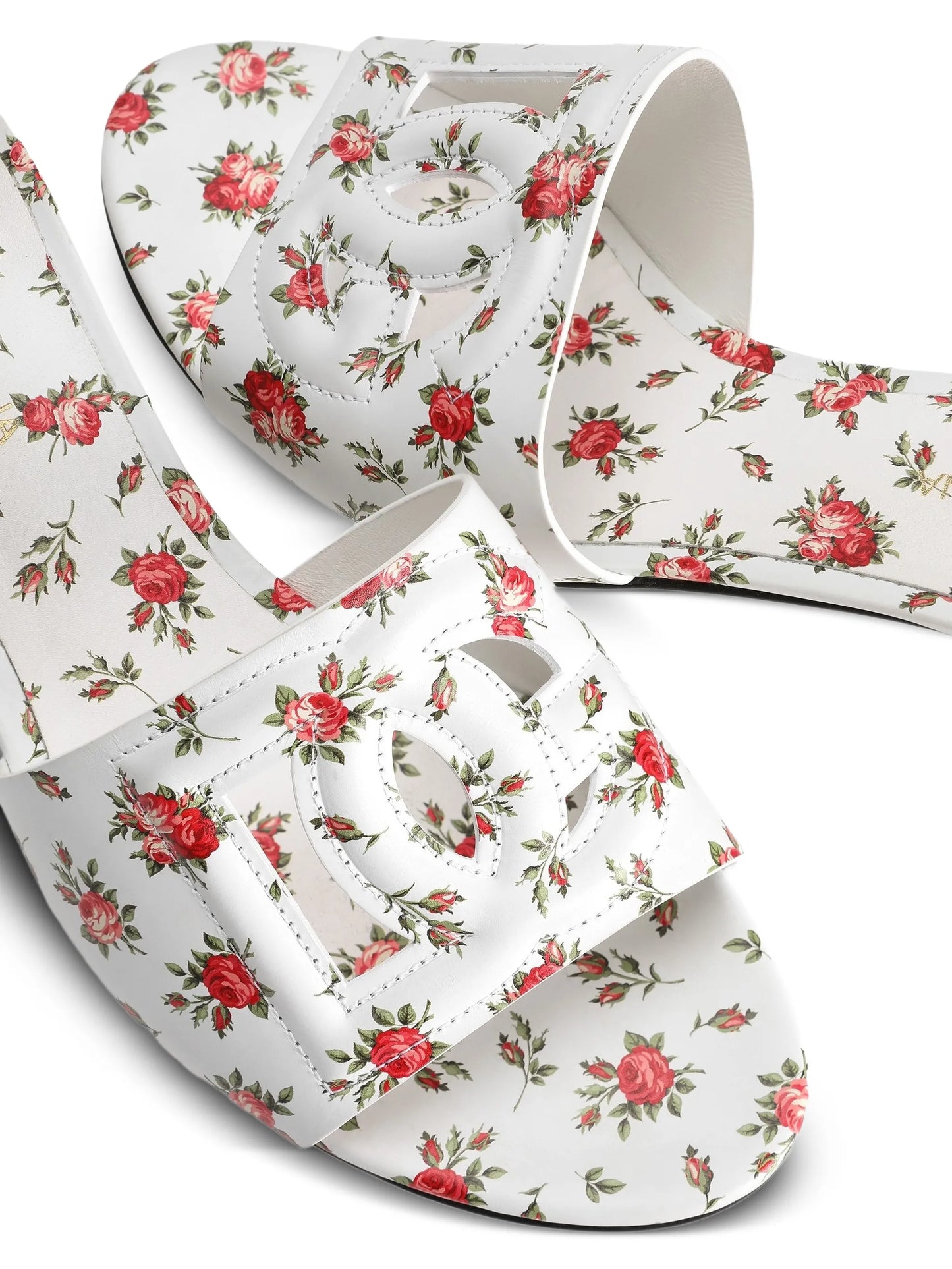 floral-detail cutout sandals