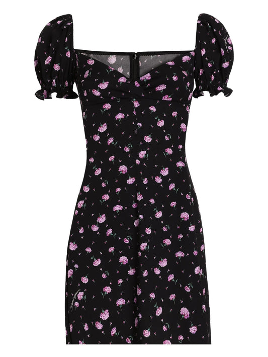 ruffled floral mini dress