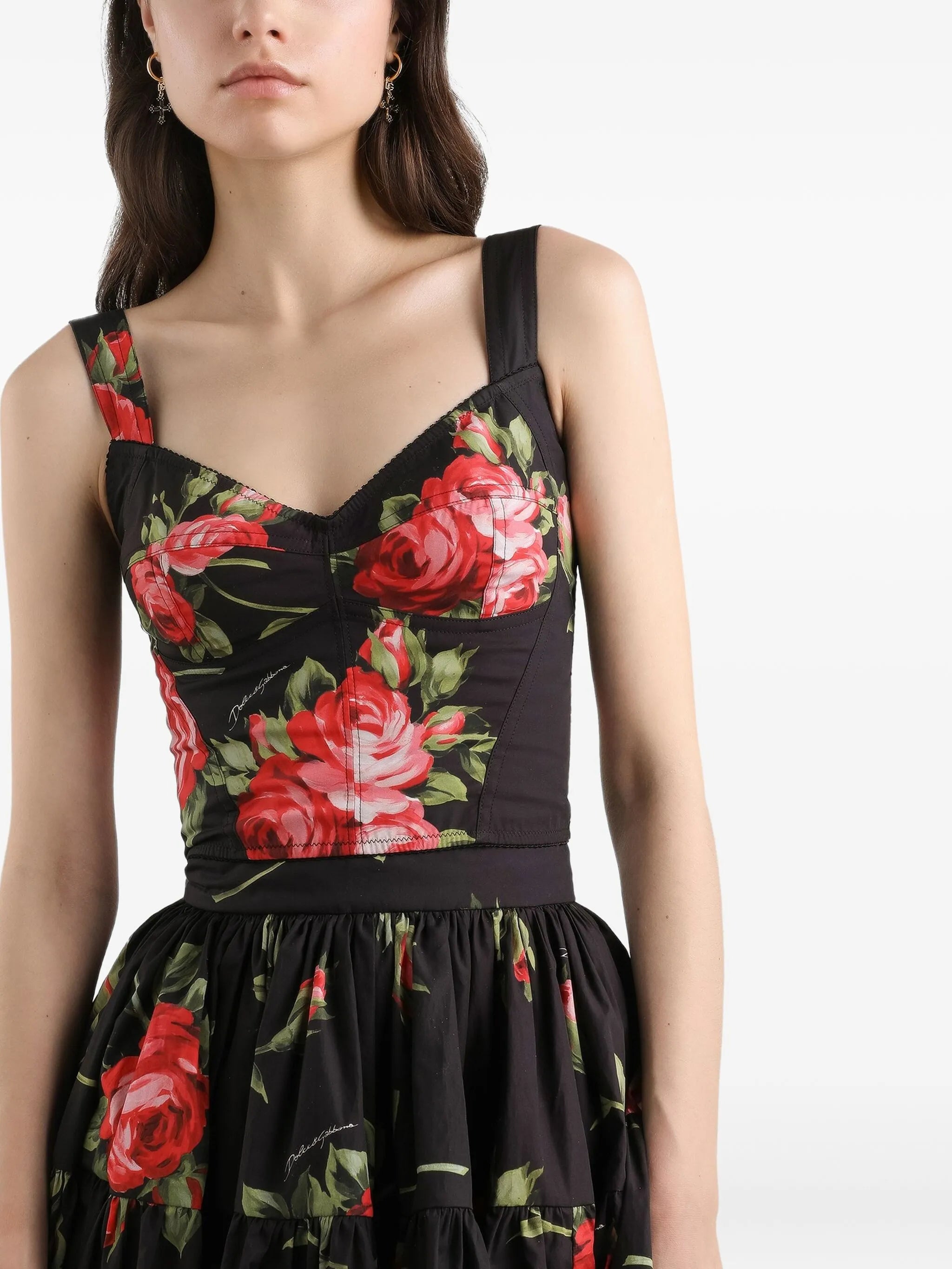 floral-print top