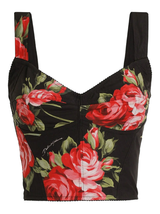 floral-print top
