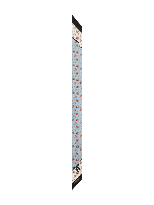 floral-print silk neckerchief