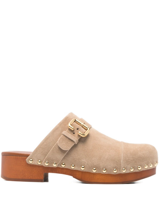Jeannette studded-embellished mules