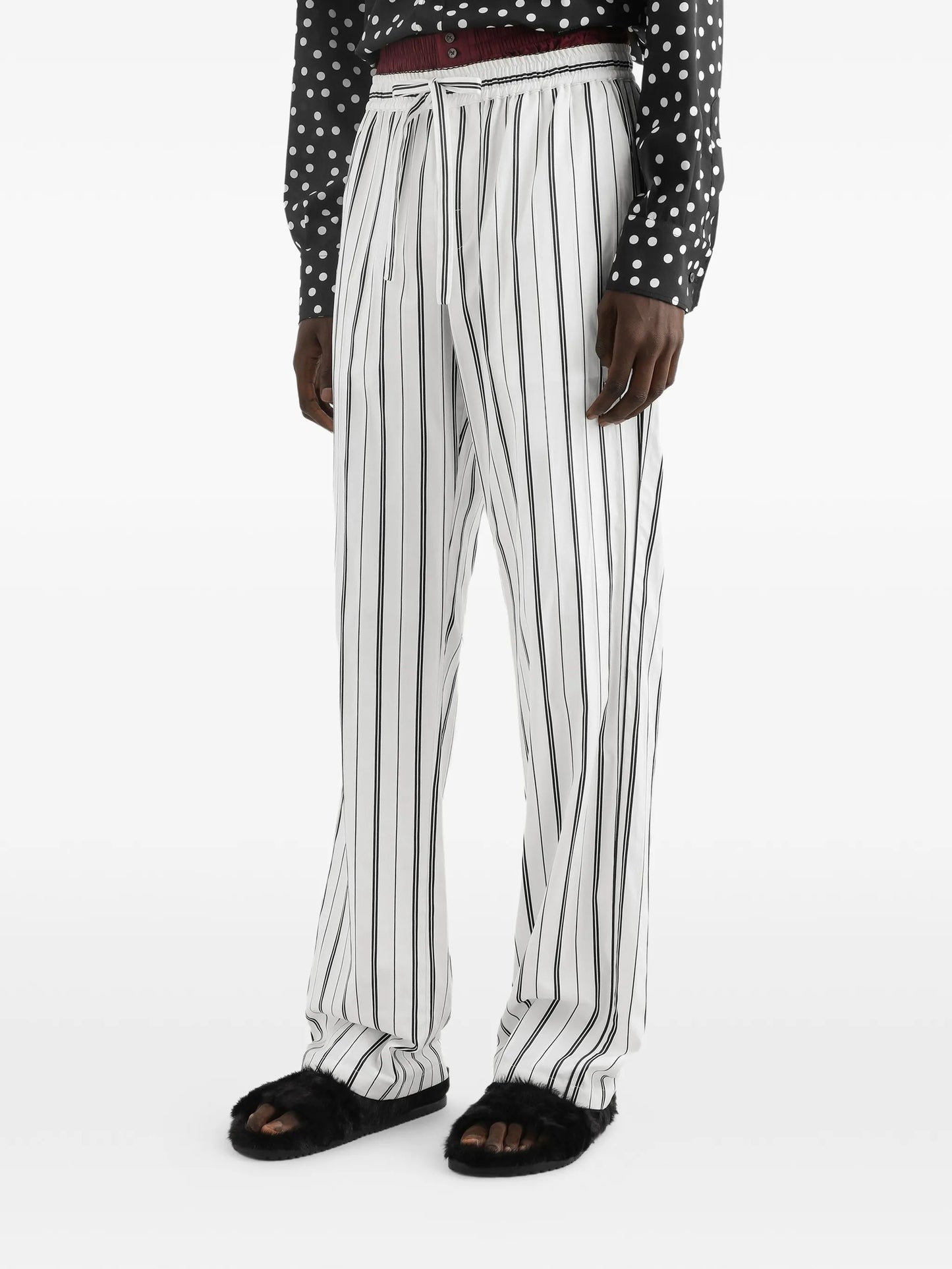 Striped Fabric Trousers