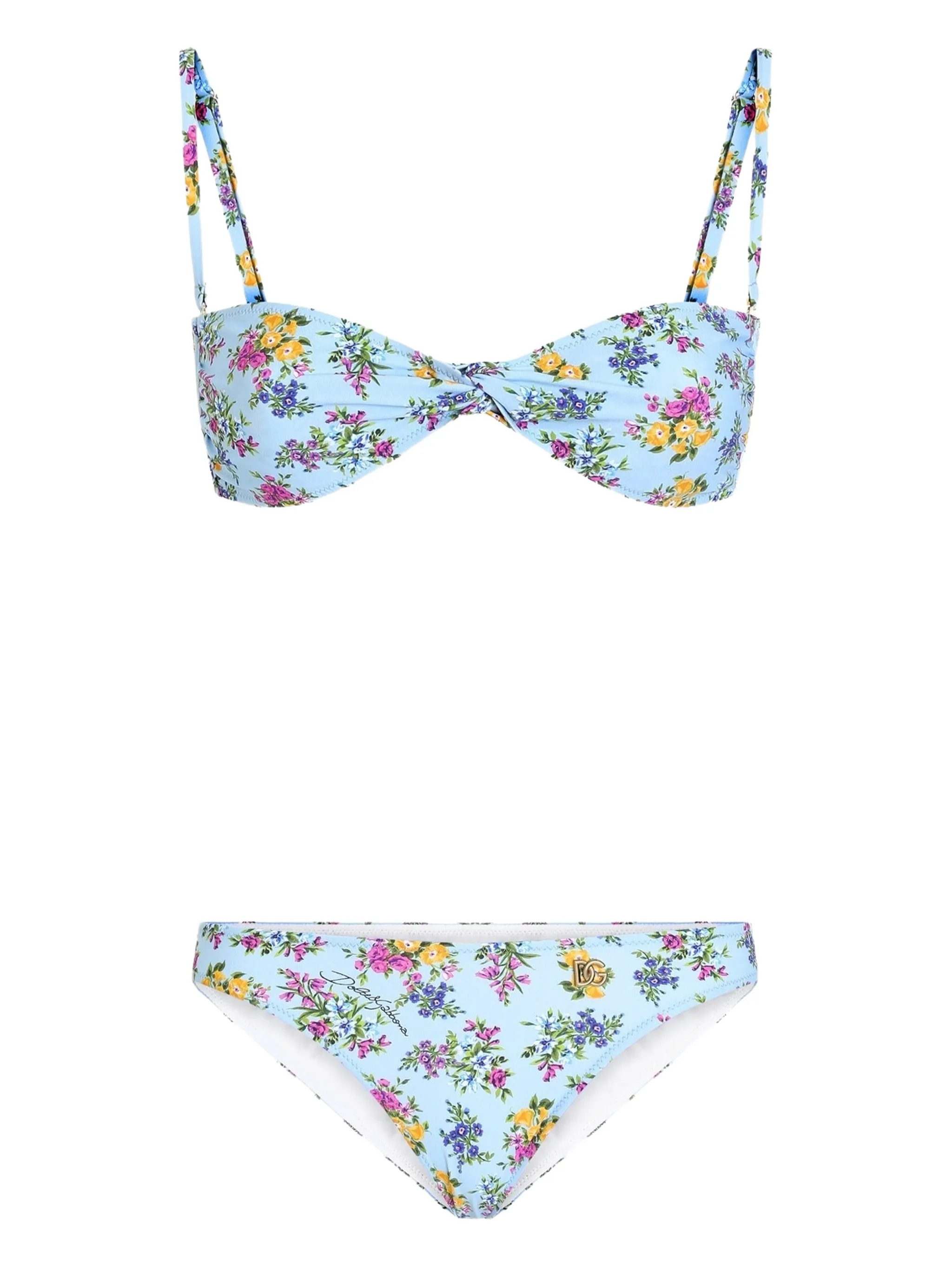 floral-print bikini