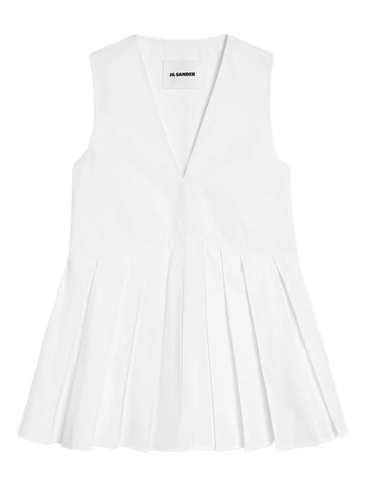 pleated cotton poplin top