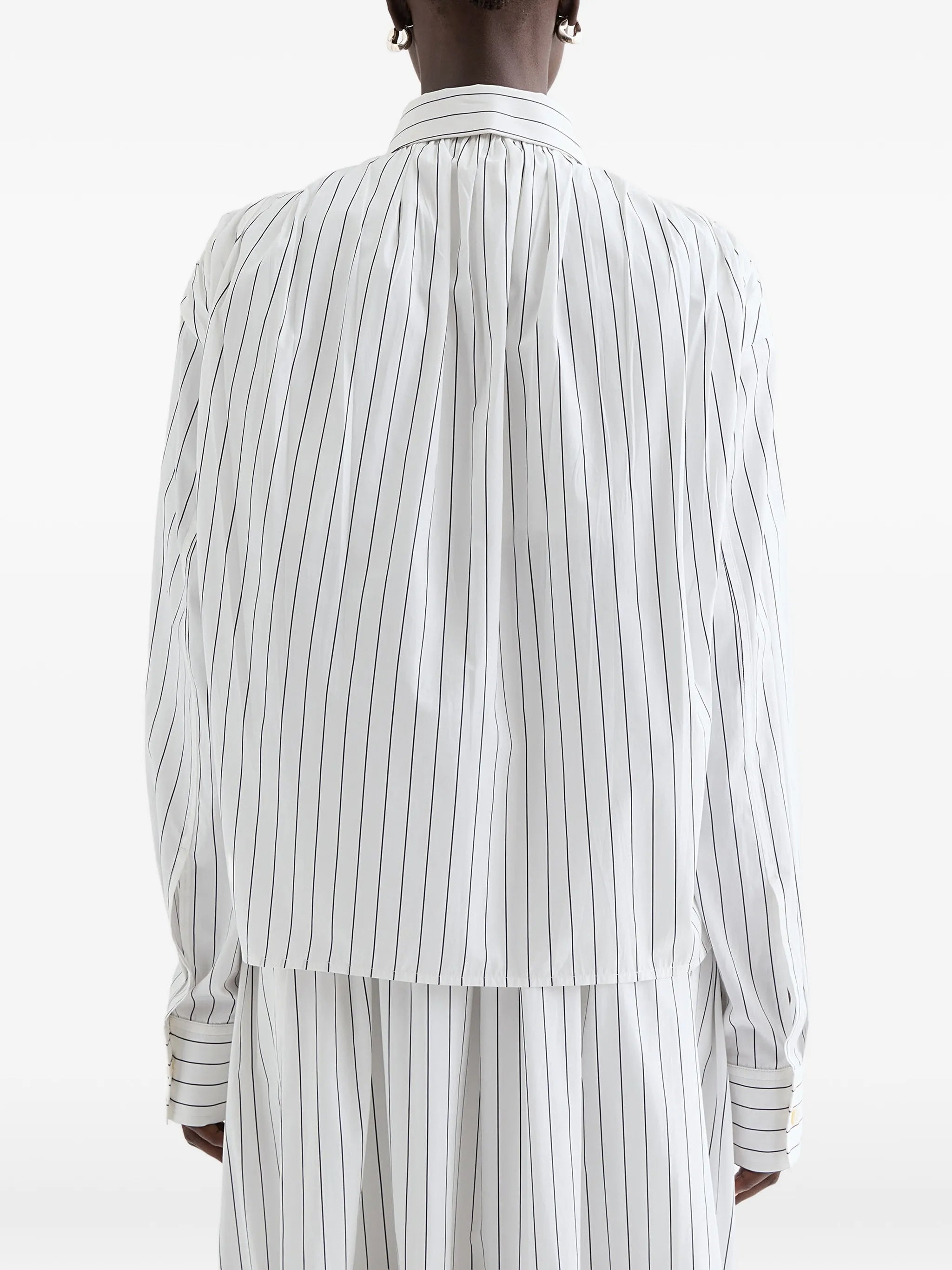 striped-pattern cotton shirt