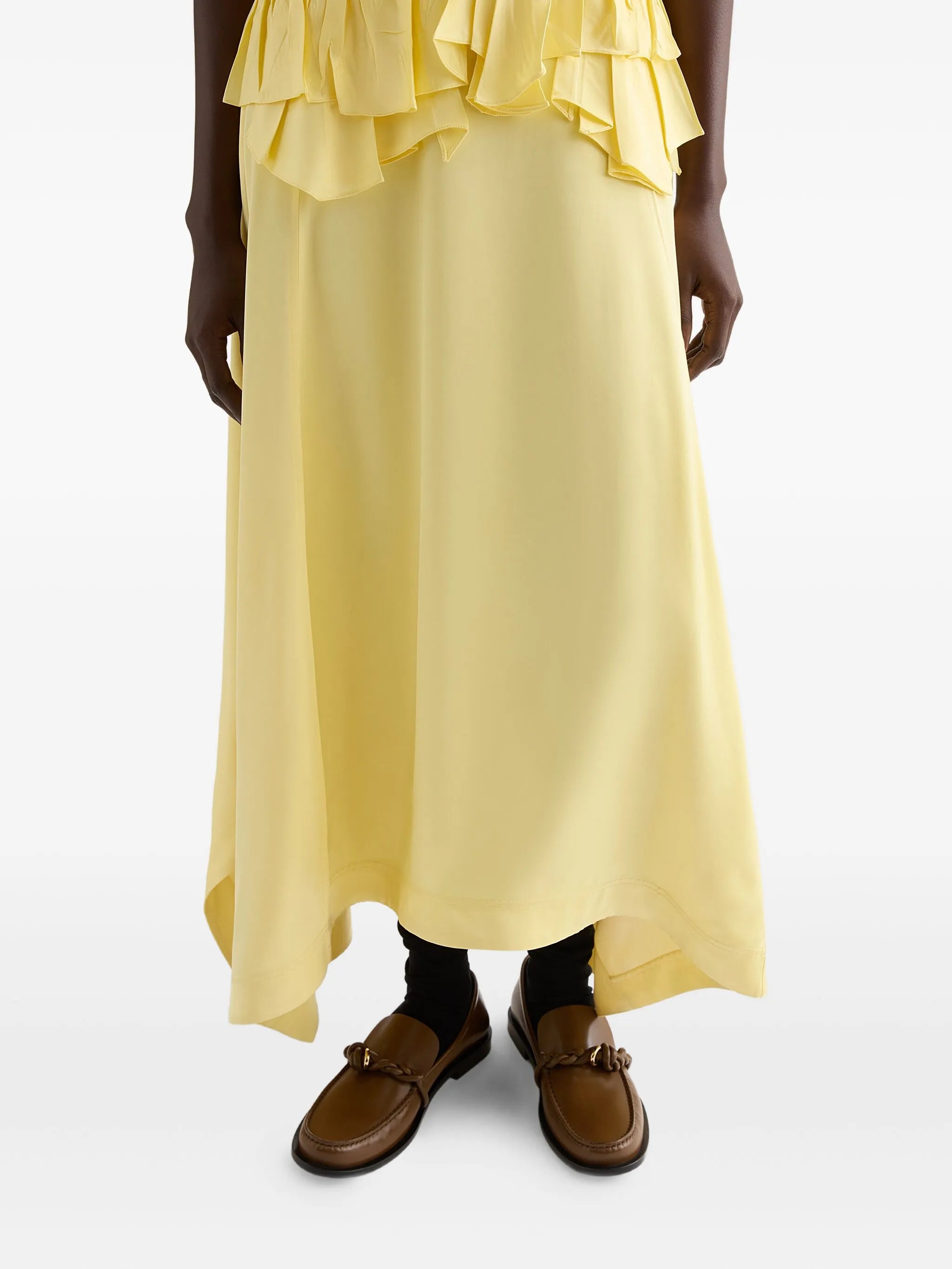ruffle-detail asymmetrical dress