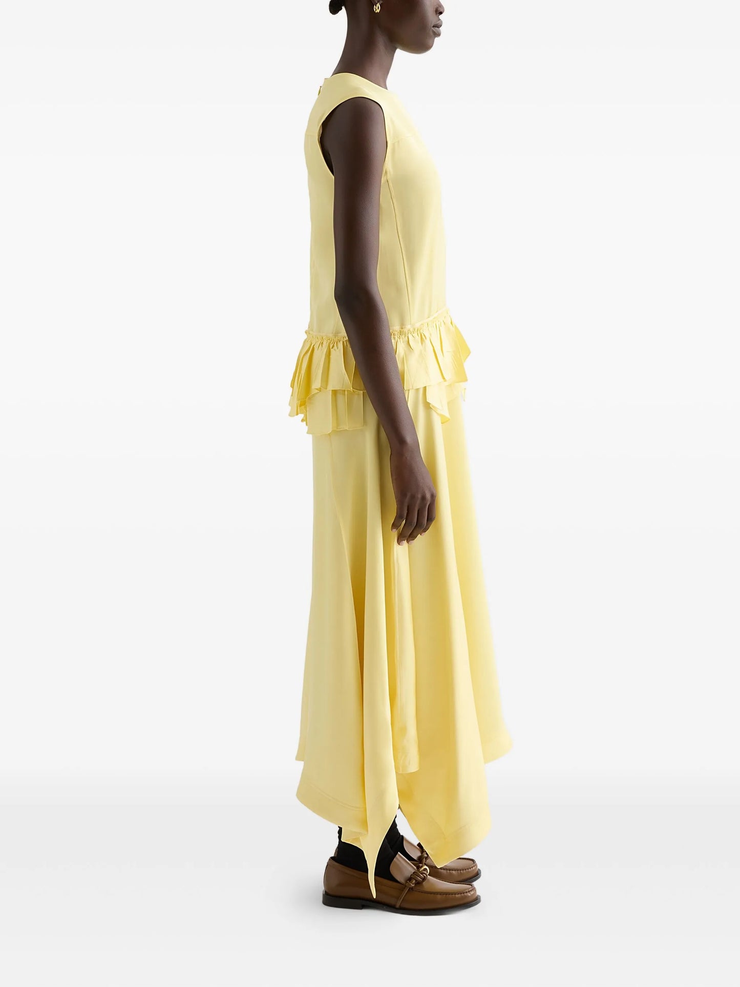 ruffle-detail asymmetrical dress