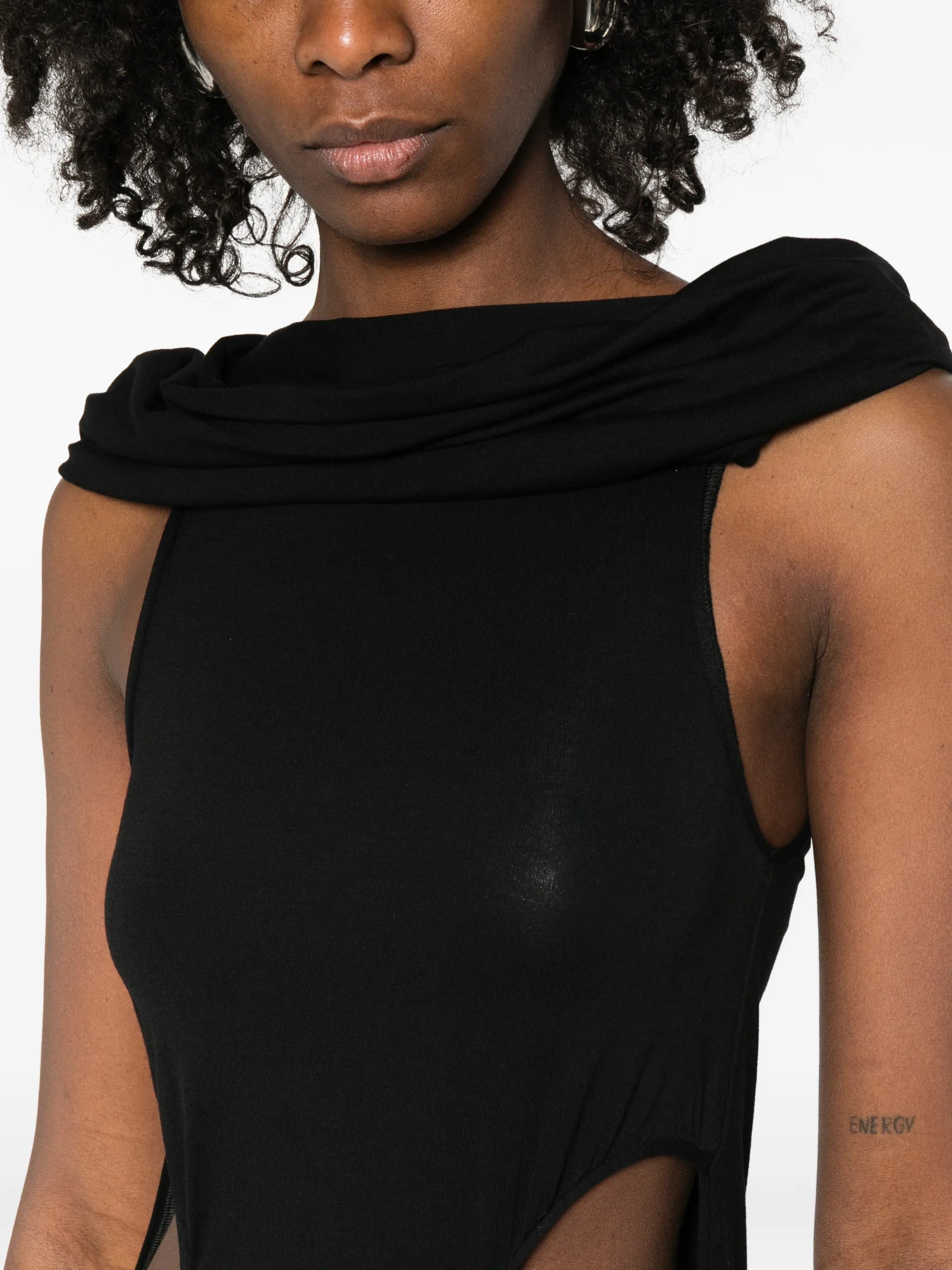 off-shoulder cutout maxi dress