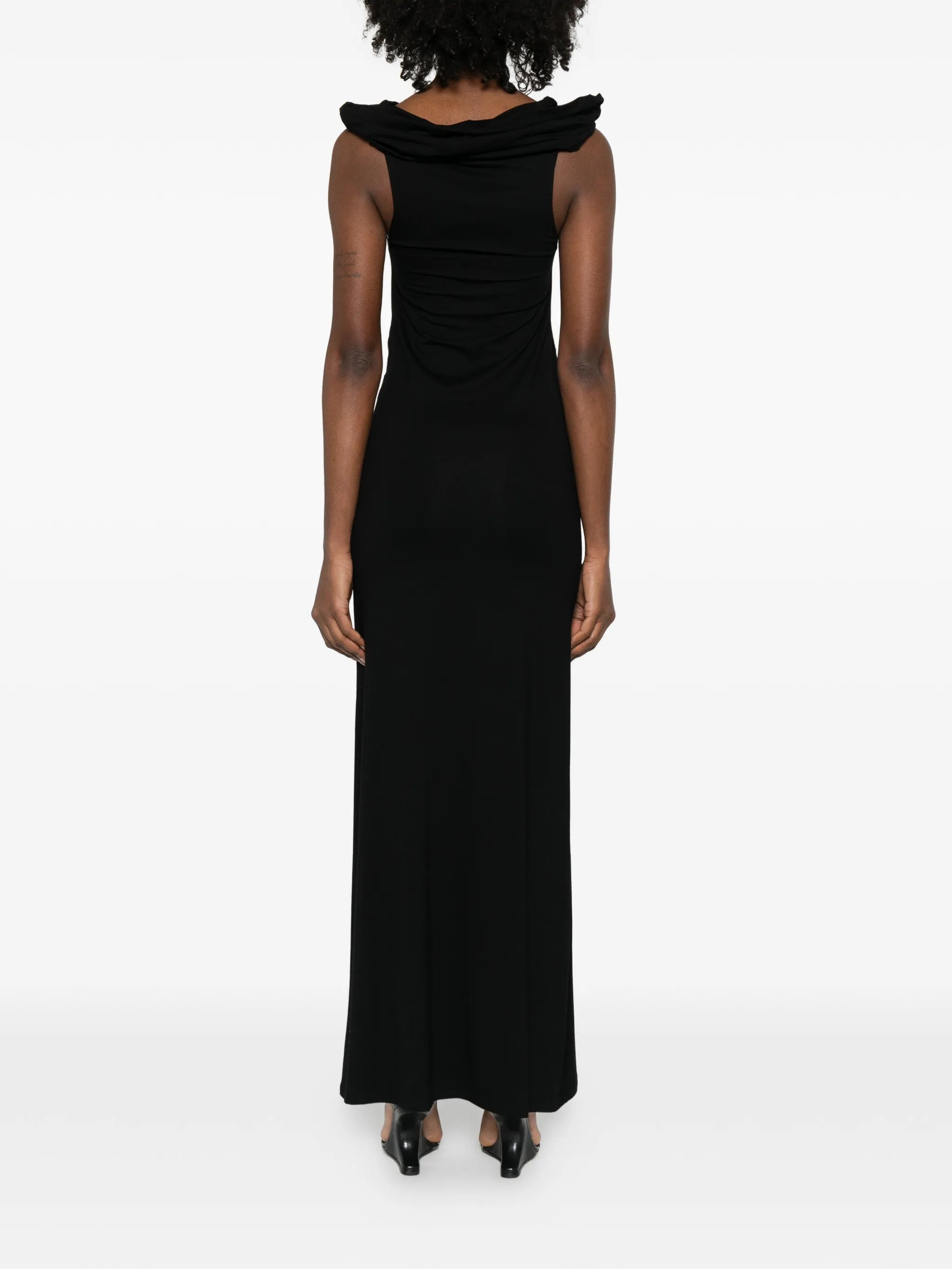 off-shoulder cutout maxi dress