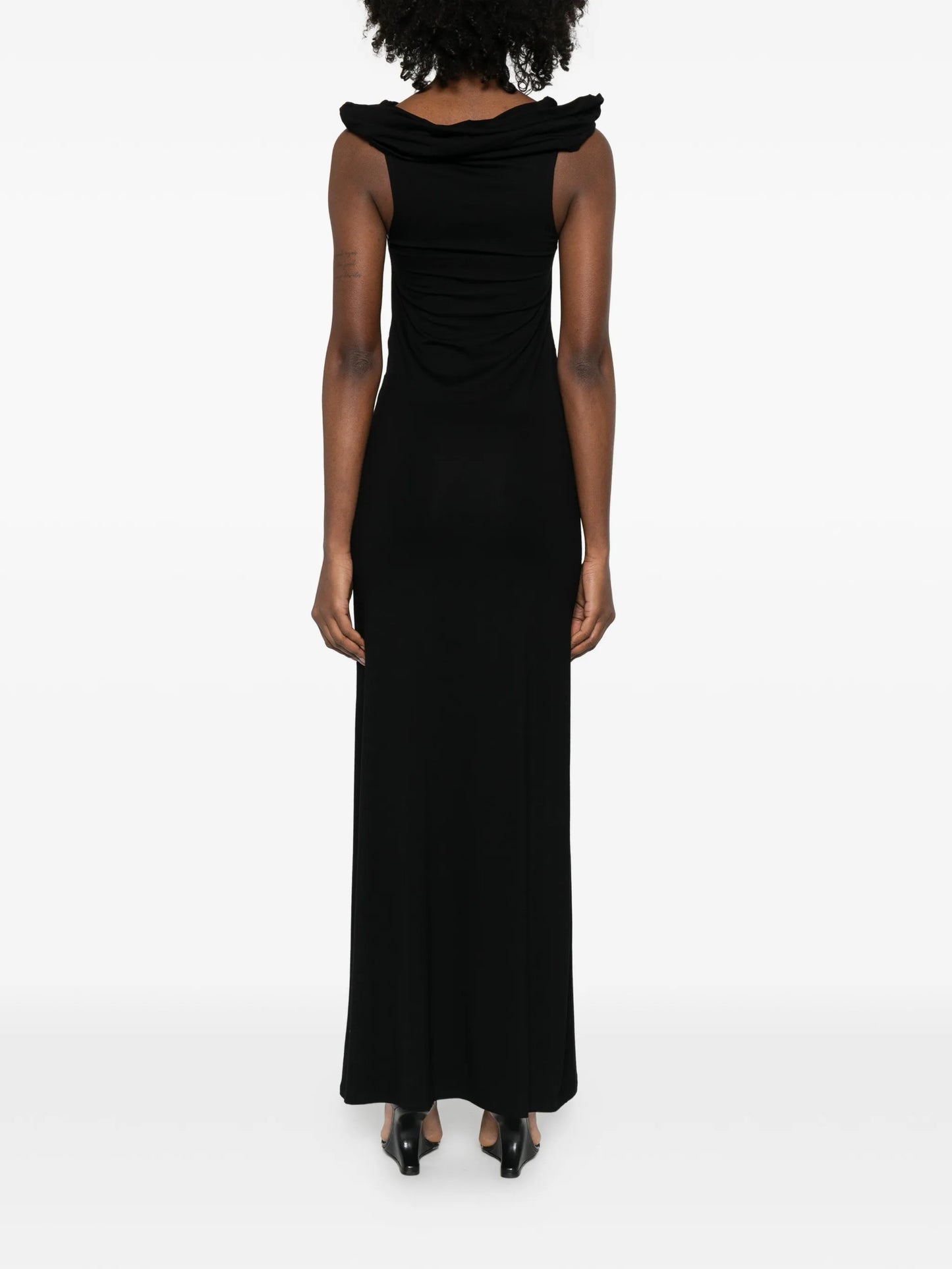 off-shoulder cutout maxi dress