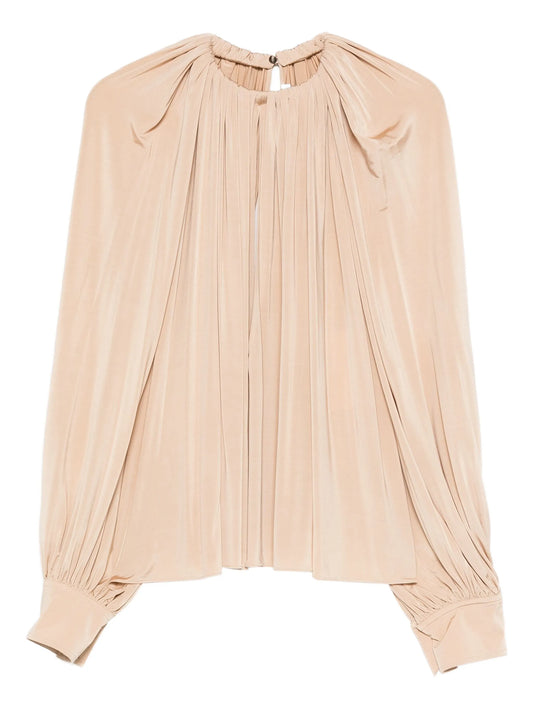 gathered long-sleeve blouse