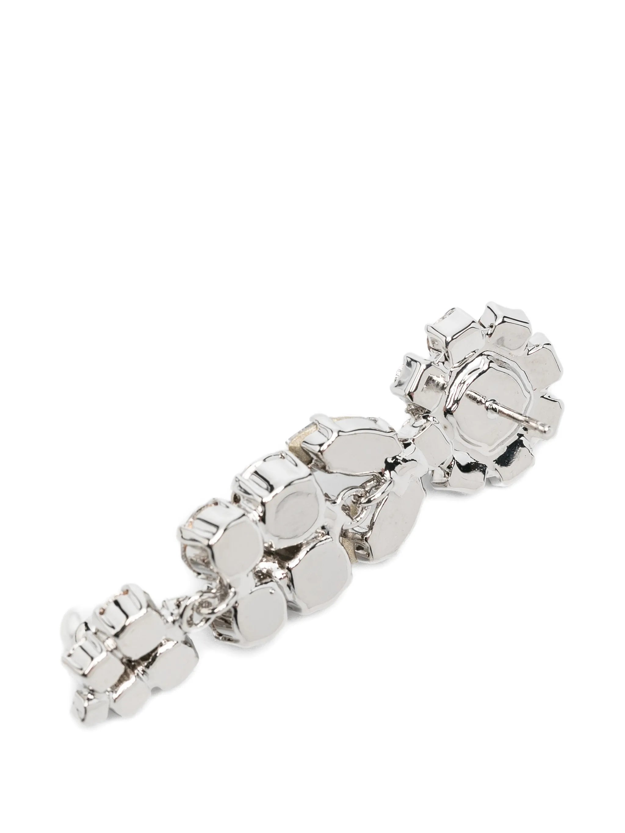 daisy-motif crystal drop earrings