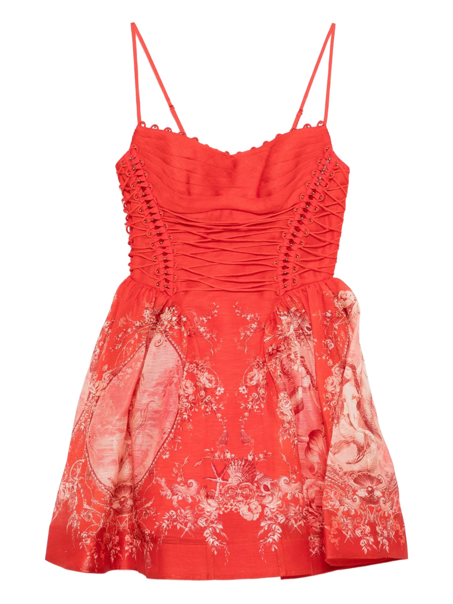 Rebellion lace-up floral mini dress