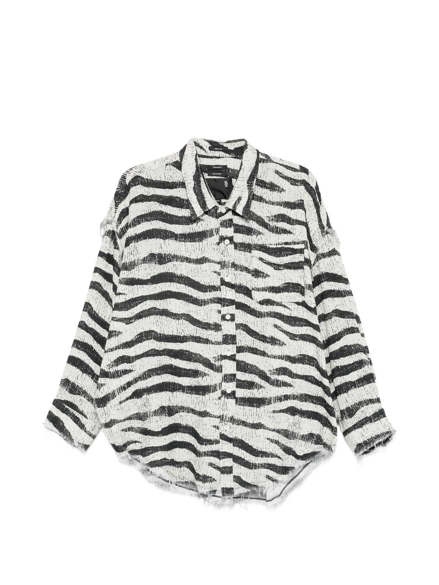zebra frayed shirt