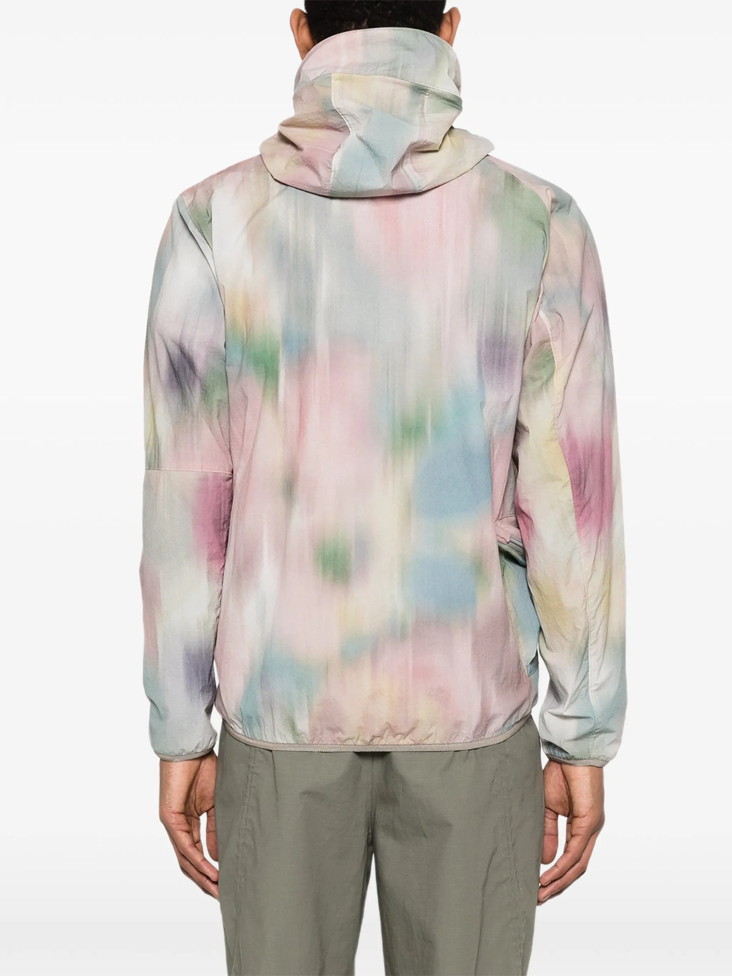 abstract-print hooded jacket