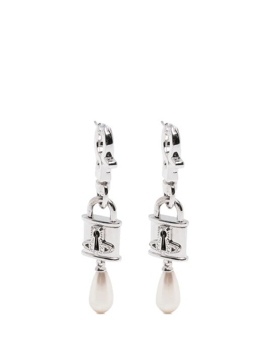 small Celestia Orb padlock earrings