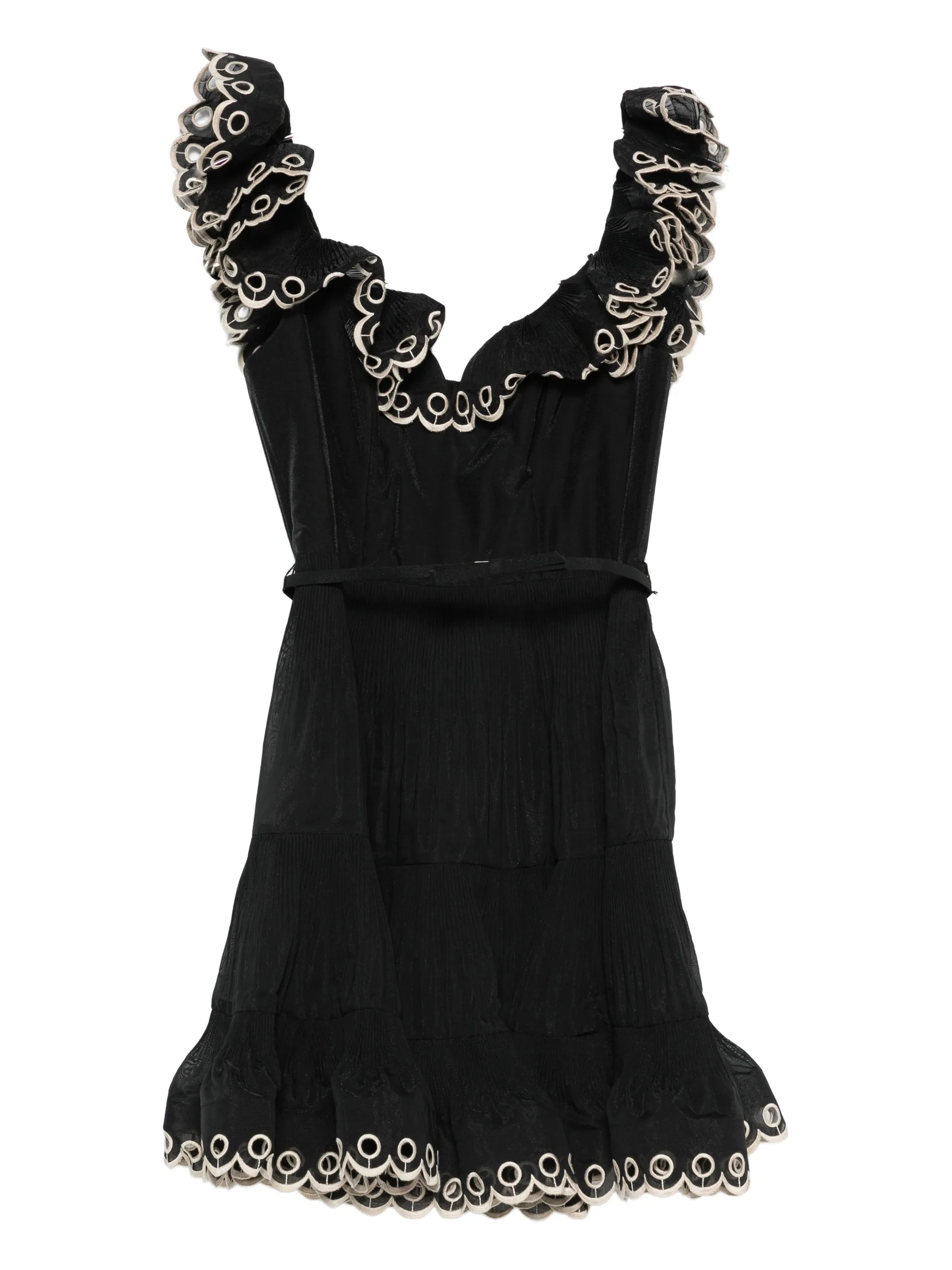 embroidered mini dress