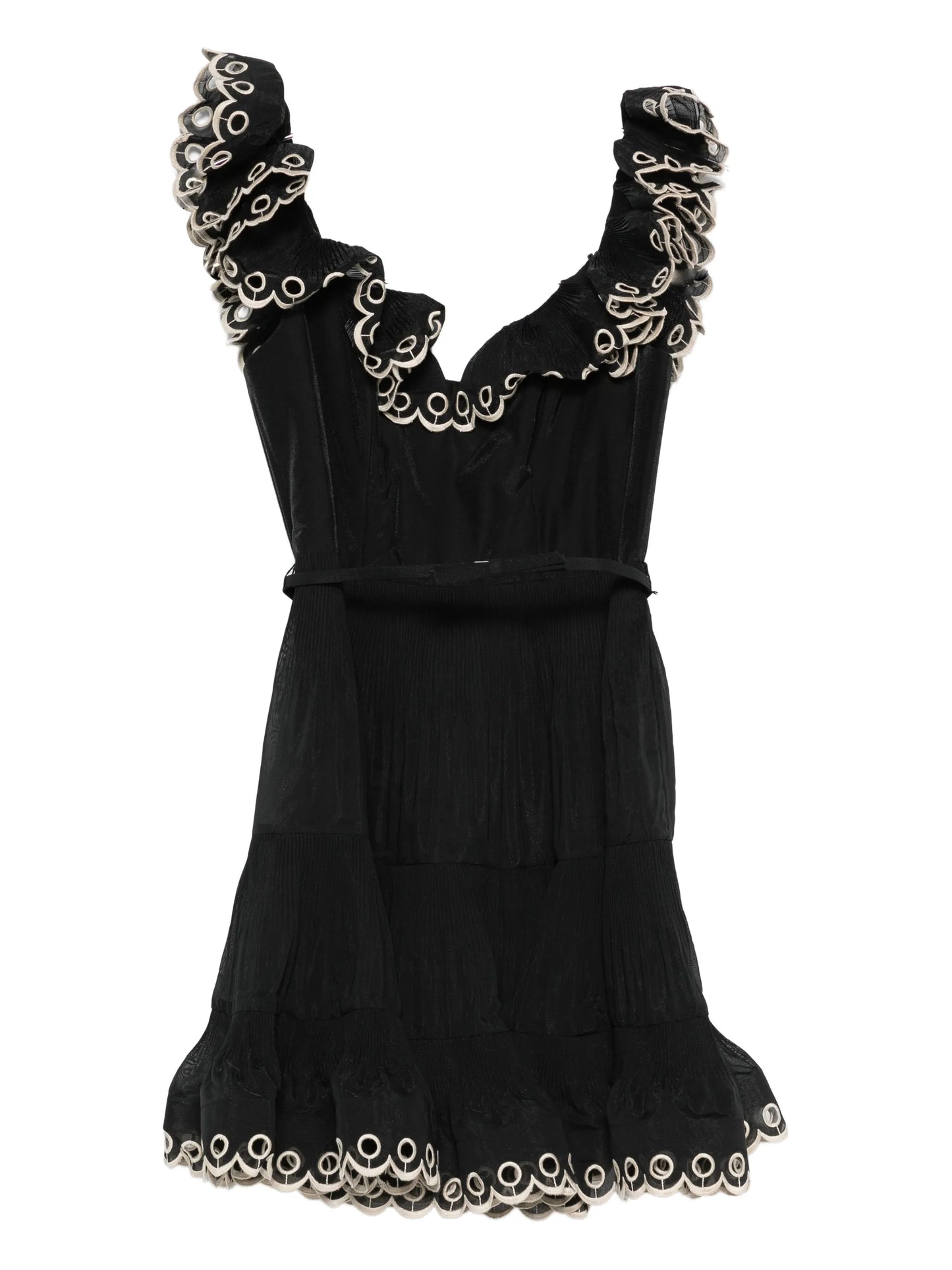 embroidered mini dress
