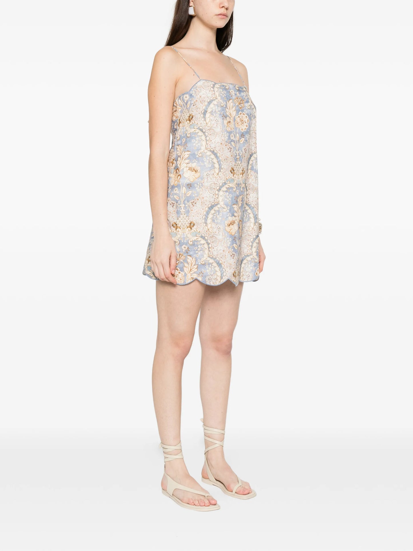 Daylight scallop mini dress
