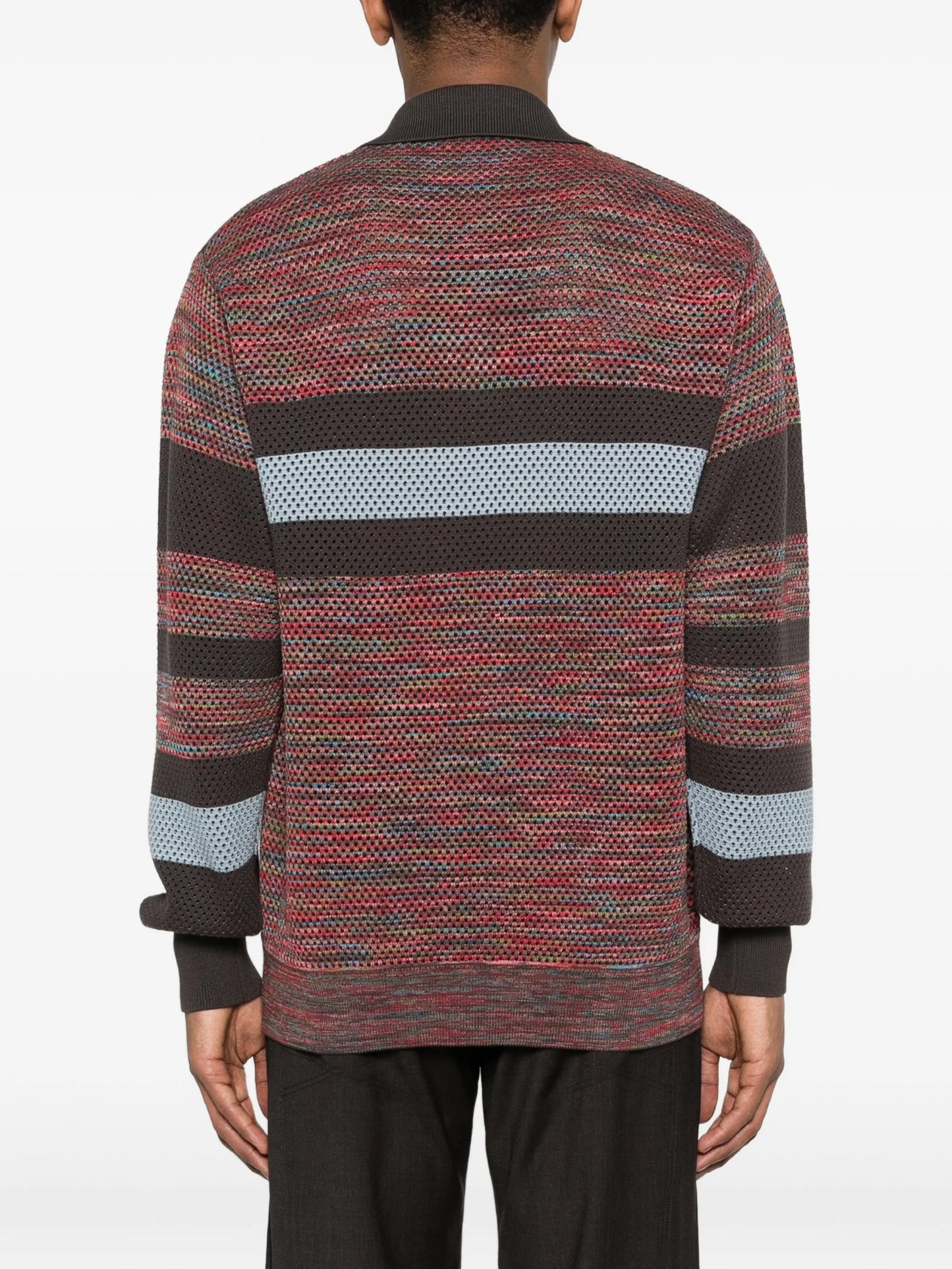 striped zip-up sweater