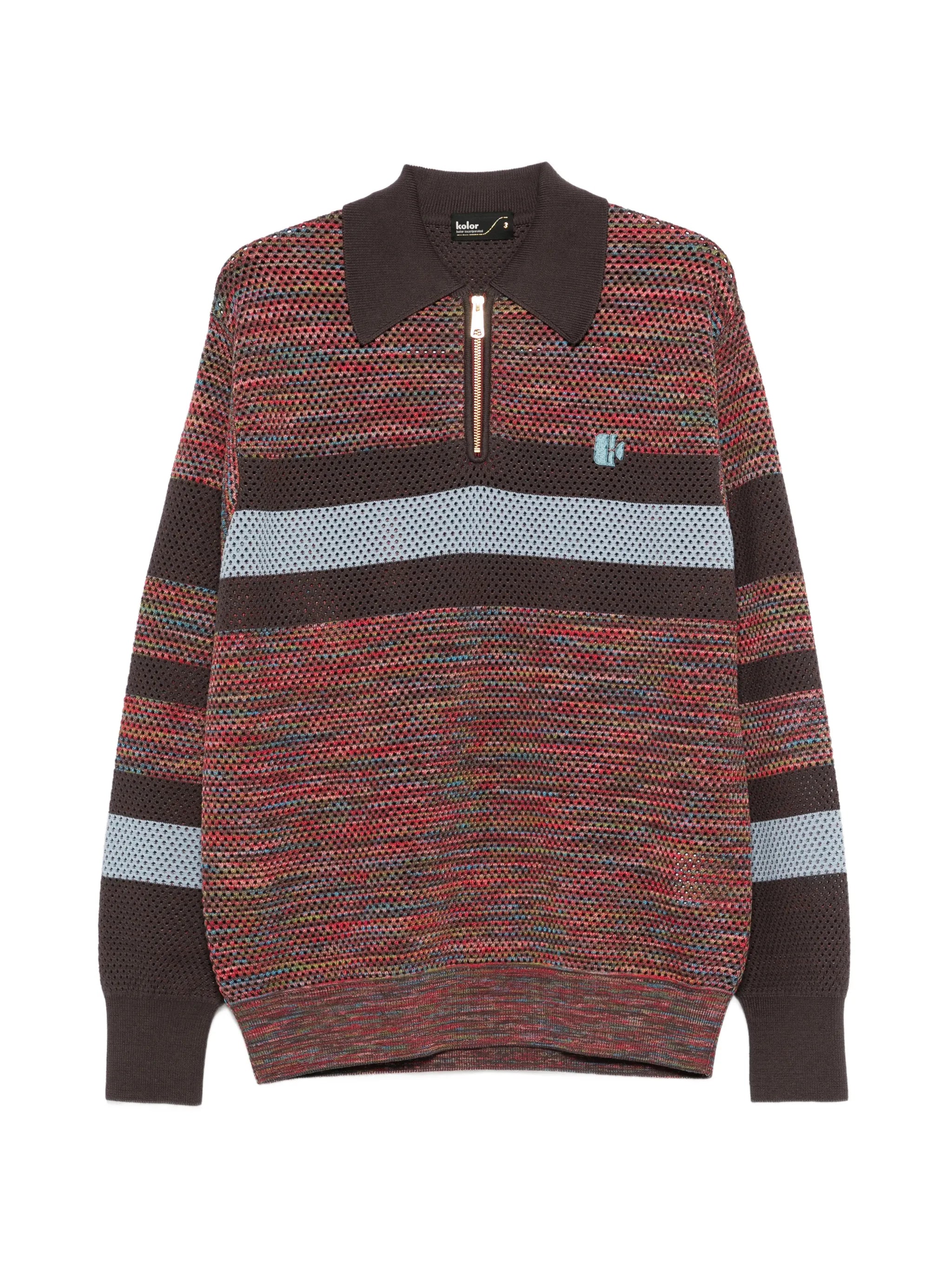 striped zip-up sweater