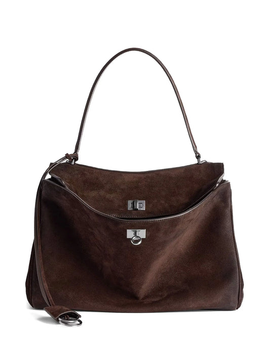 Rodeo top-handle suede bag