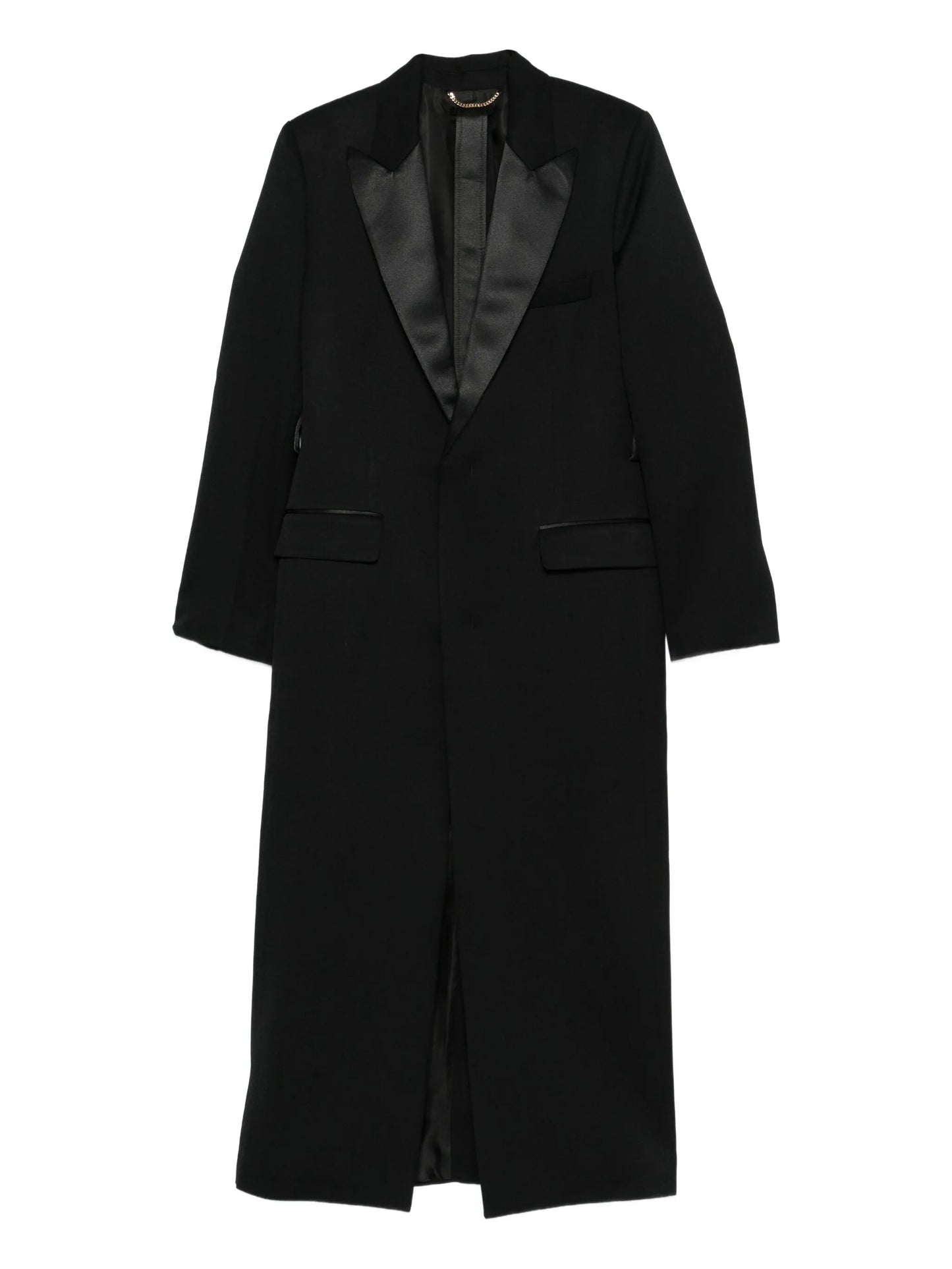 shawl-lapel slit coat