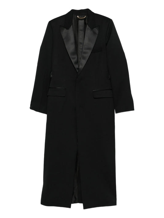 shawl-lapel slit coat