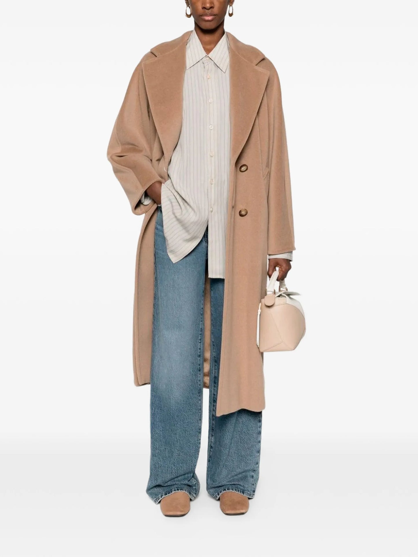 Madame 101801 double-breasted belted coat
