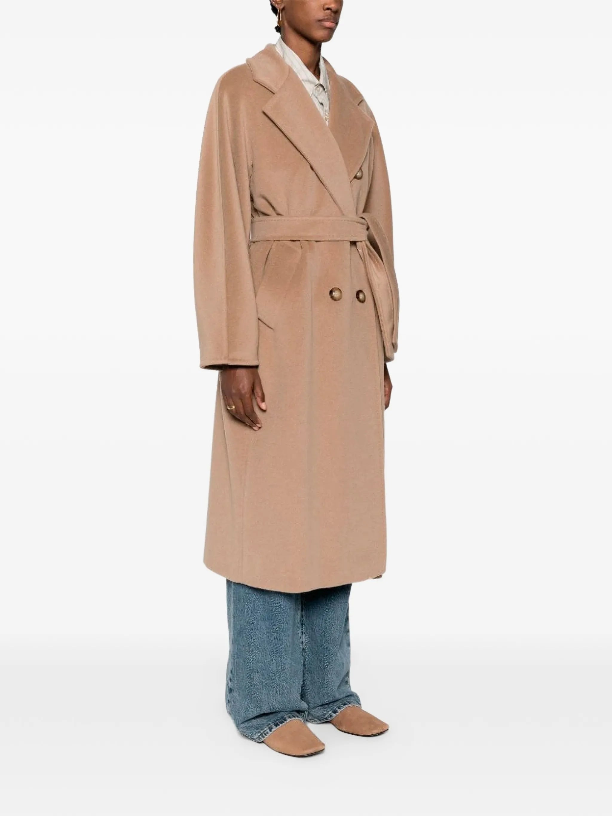 Madame 101801 double-breasted belted coat