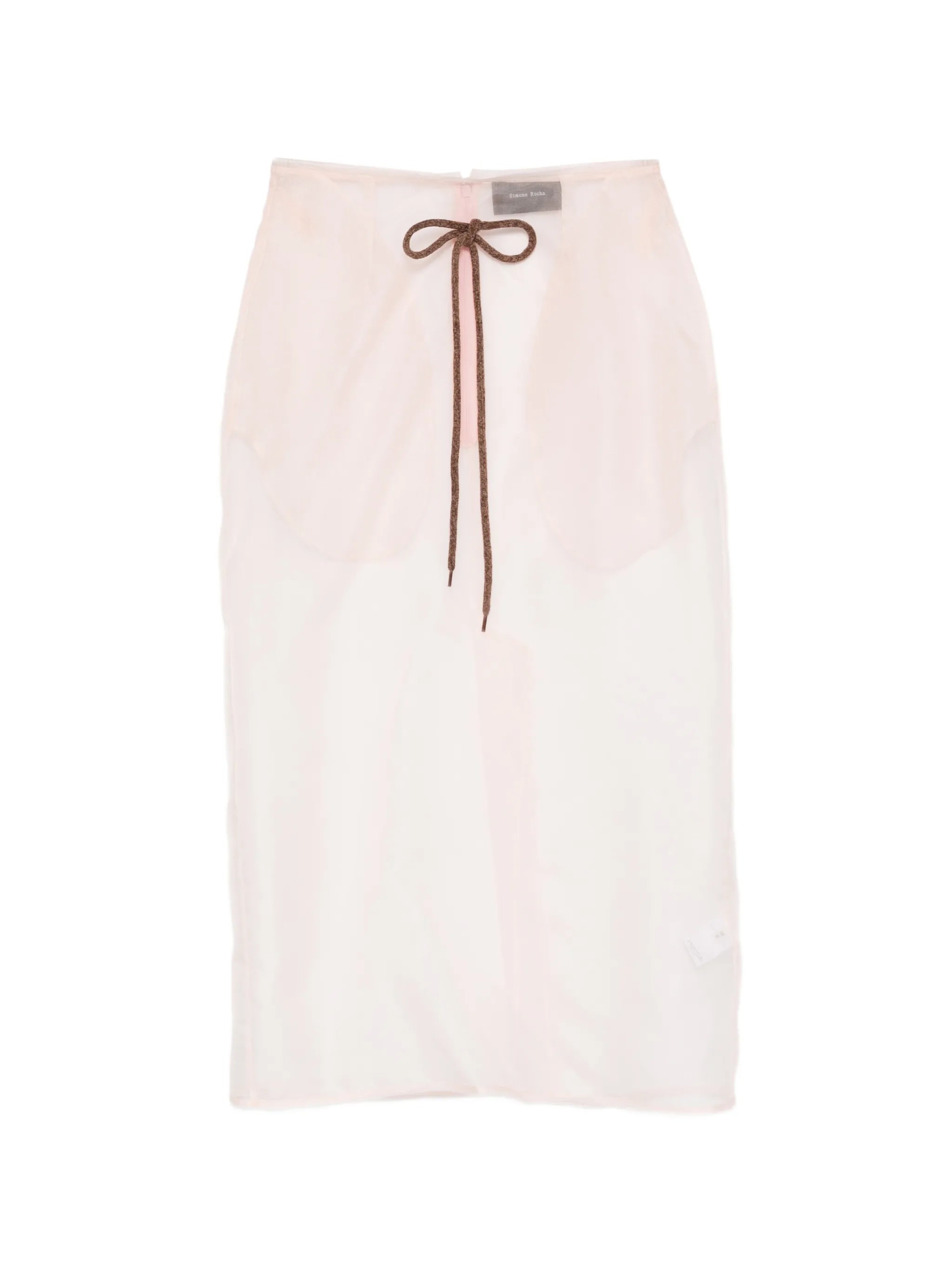 sheer frayed column midi skirt