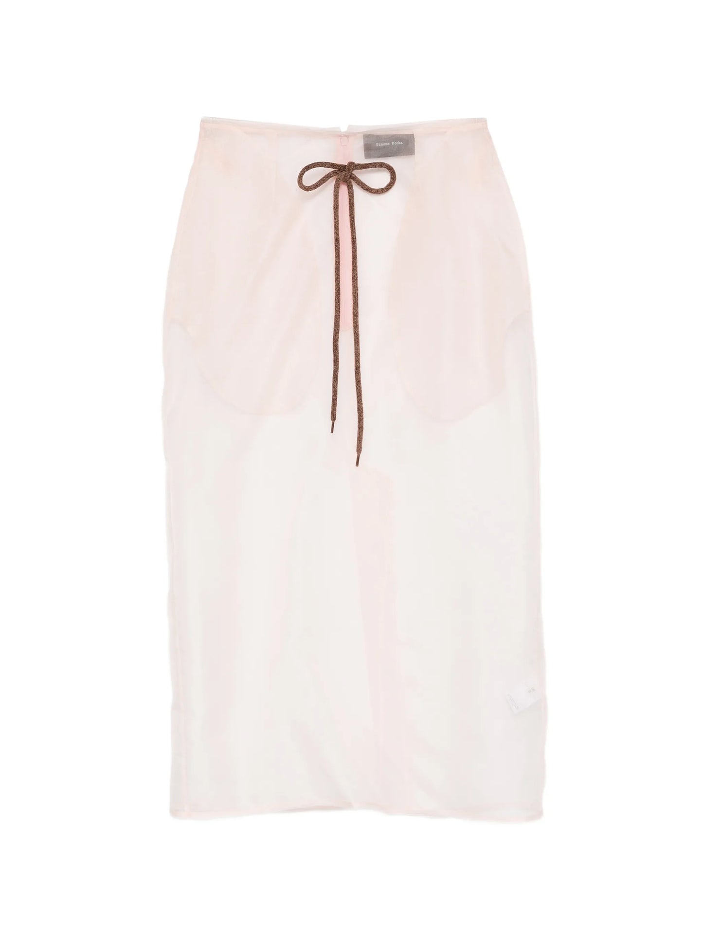 sheer frayed column midi skirt