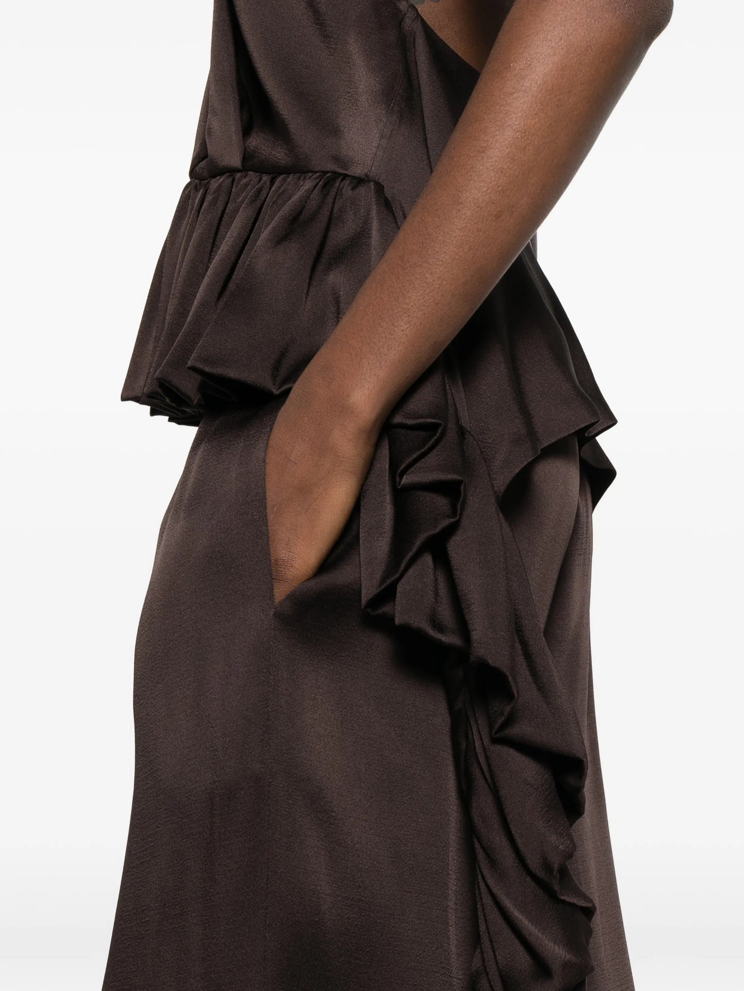 pleated front palazzo trousers