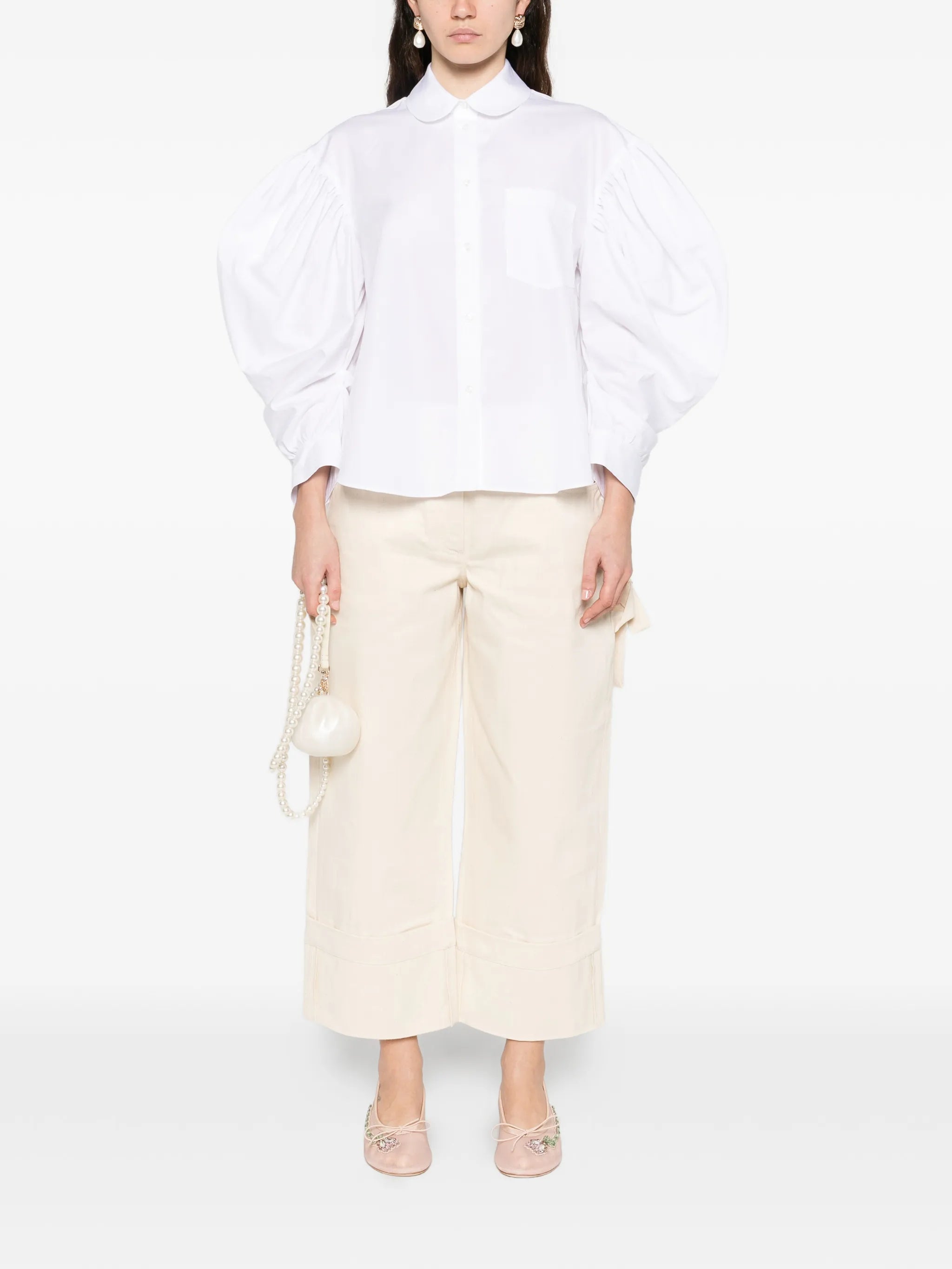 draped-sleeve shirt