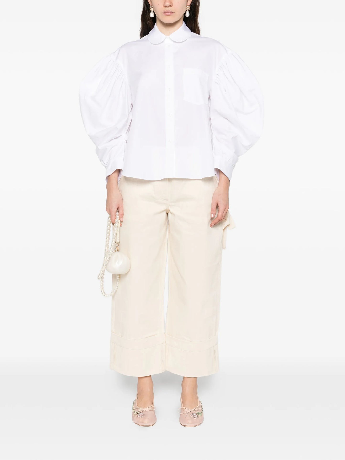 draped-sleeve shirt