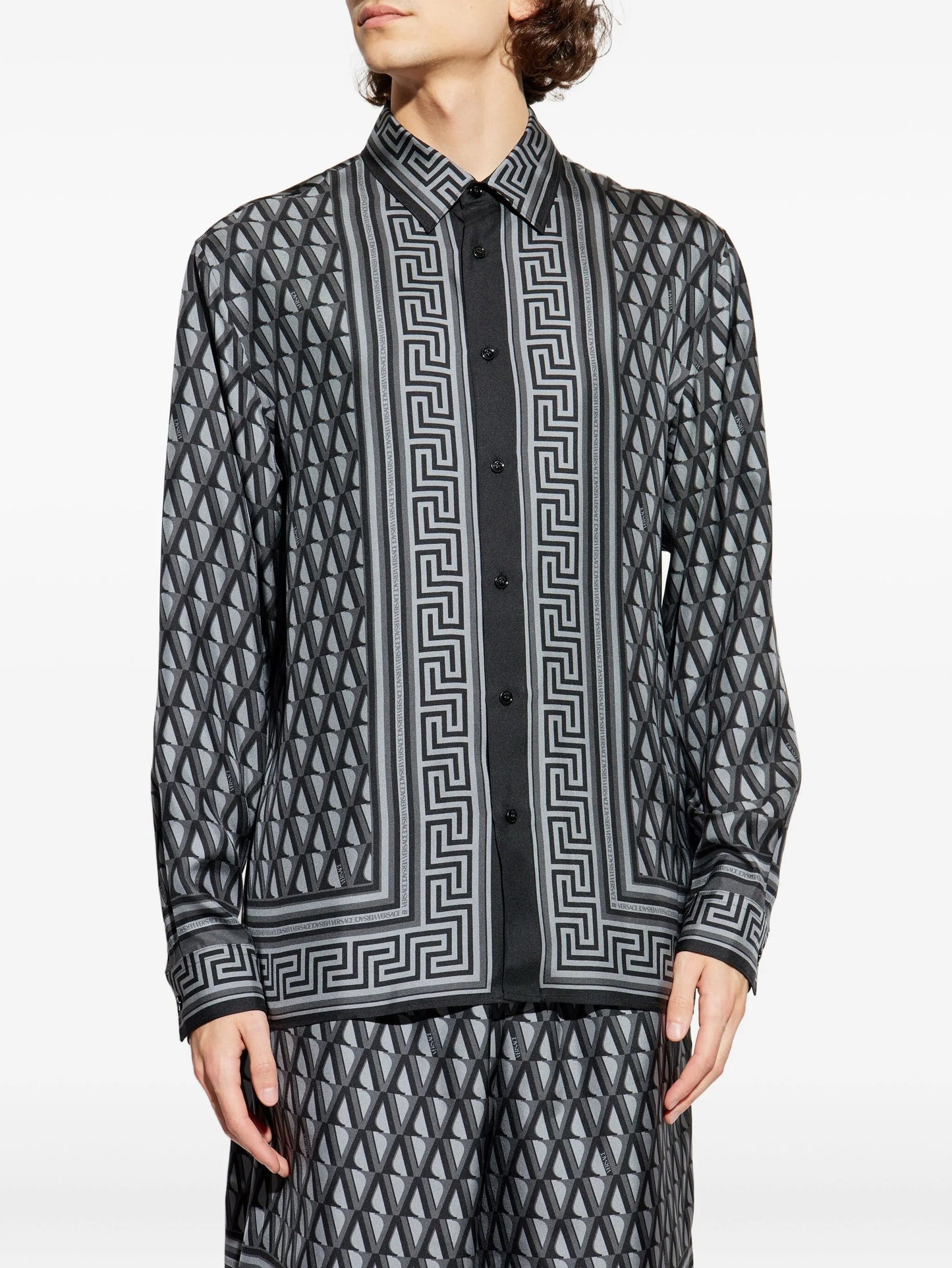 geometric print shirt