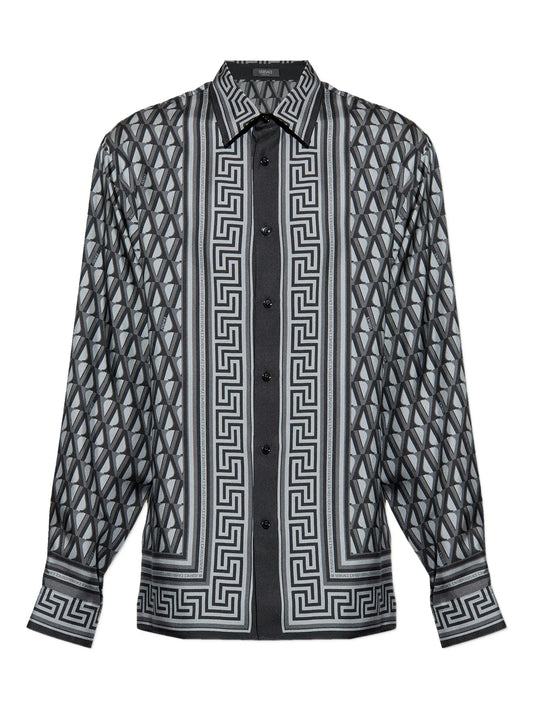 geometric print shirt
