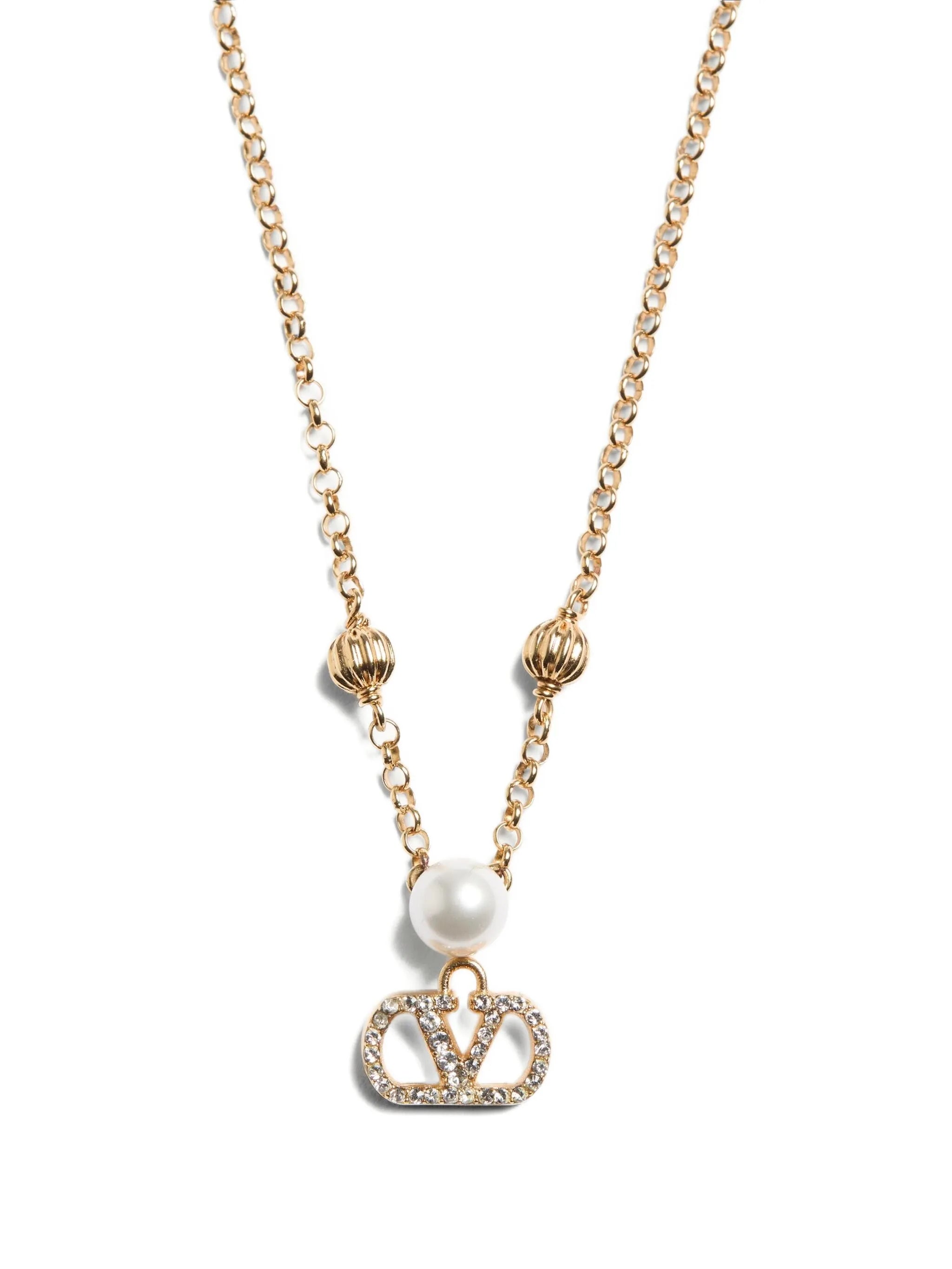 VLogo Swarovski crystal-embellished necklace