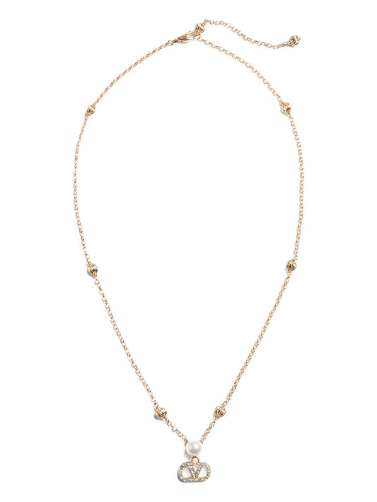 VLogo Swarovski crystal-embellished necklace